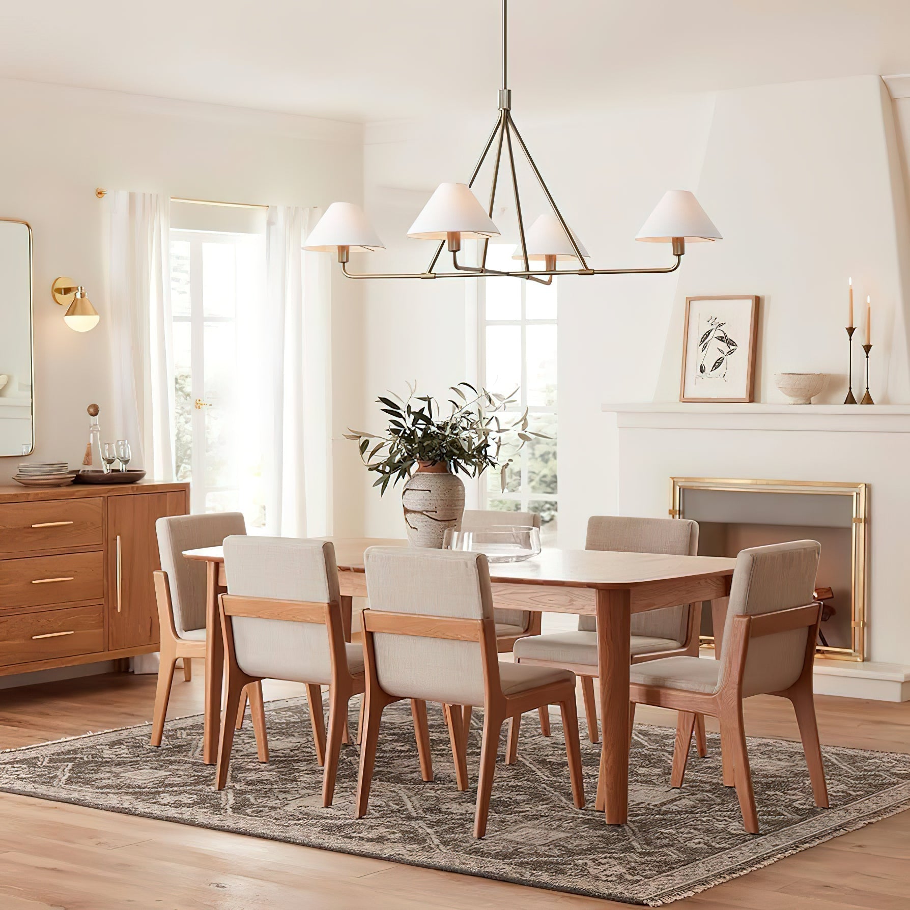 Vase Chandelier Cone Shade Minimalist-Neutral Decor