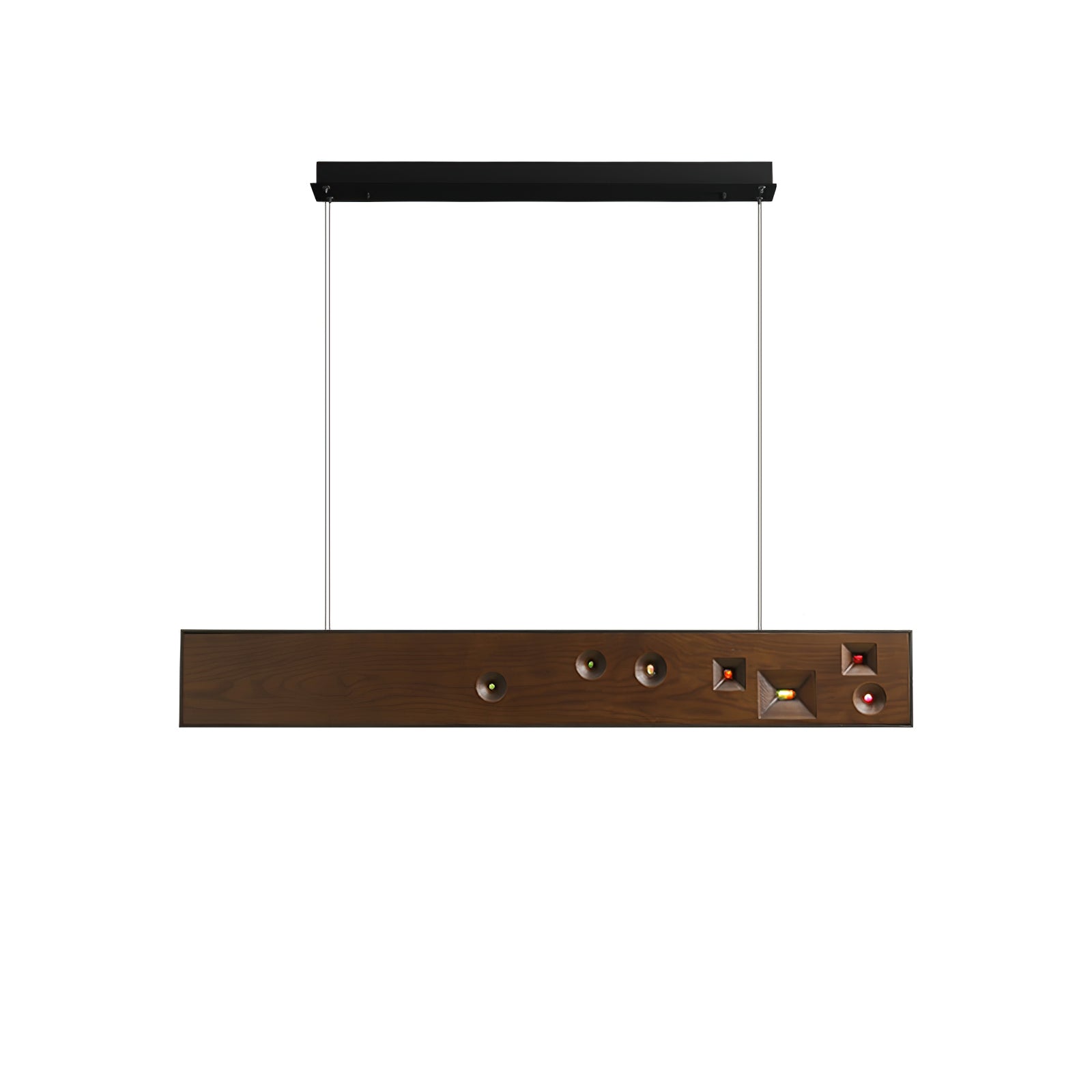 Lustra Pendant Light Wood Gemstone Linear LED-Neutral Decor