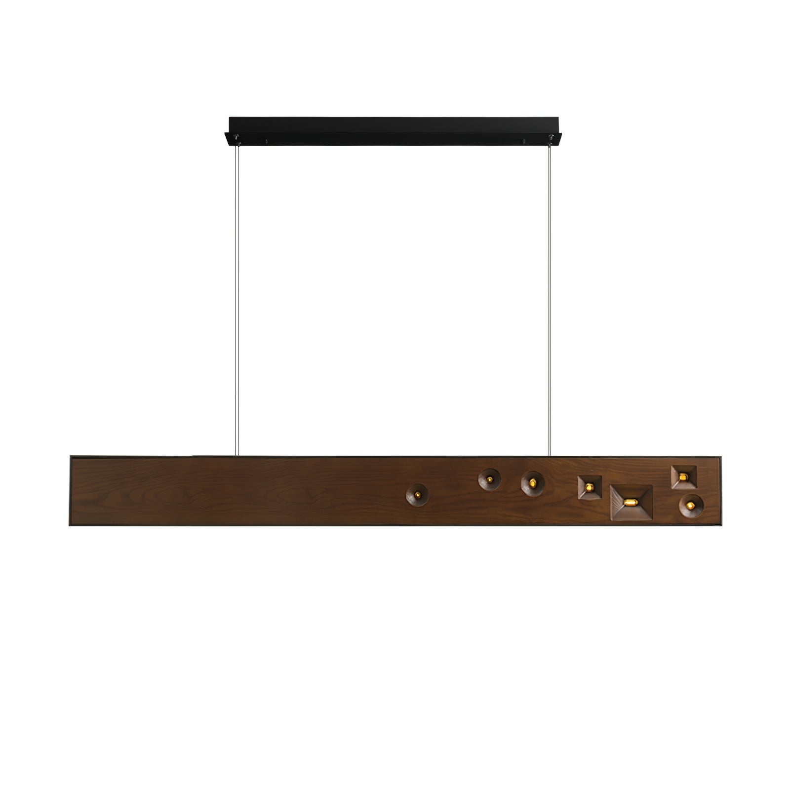 Lustra Pendant Light Wood Gemstone Linear LED-Neutral Decor