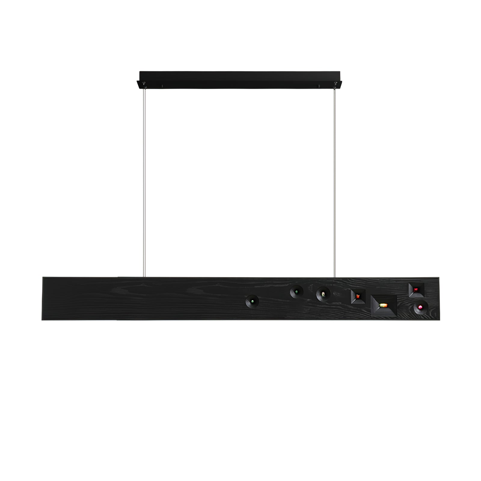 Lustra Pendant Light Wood Gemstone Linear LED-Neutral Decor