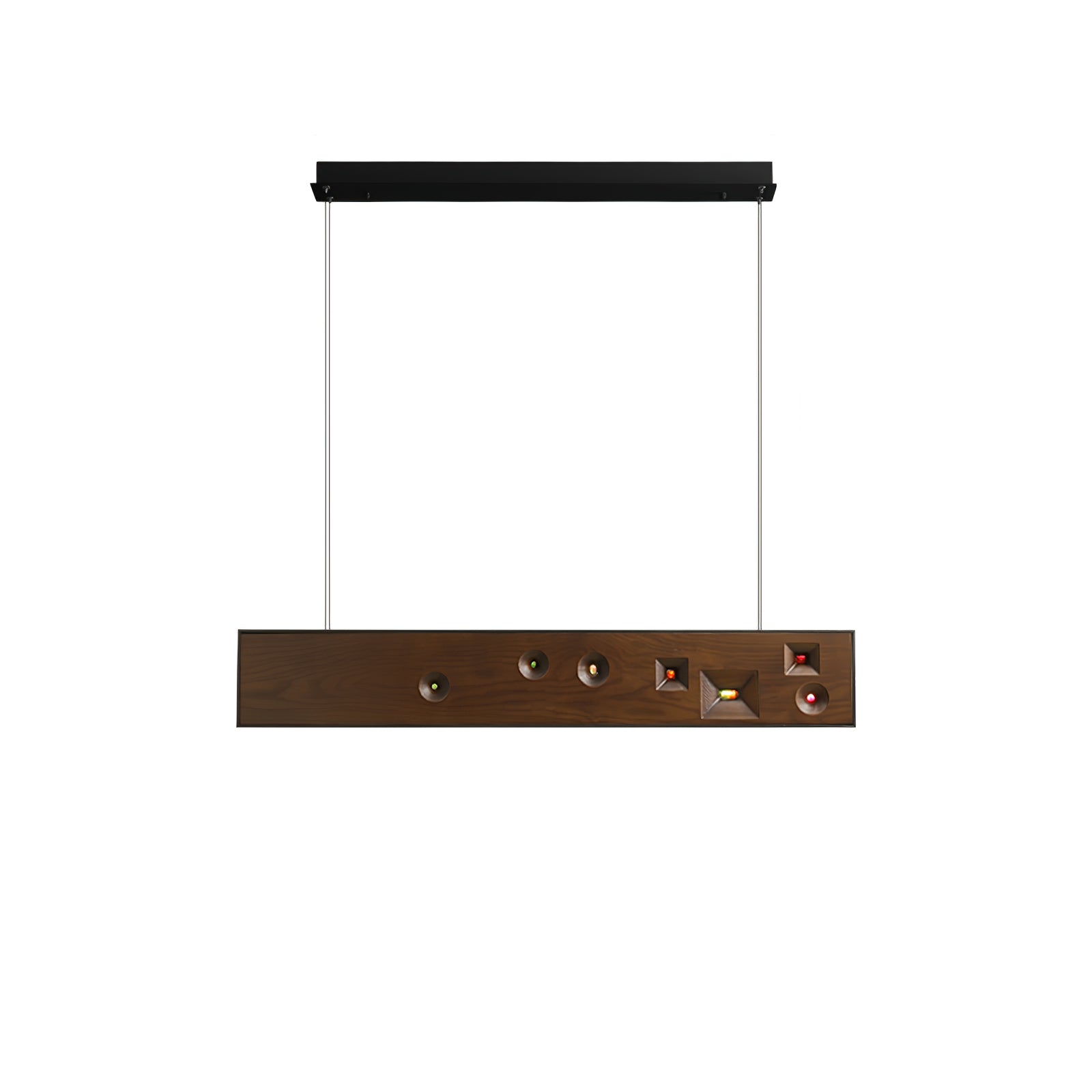 Lustra Pendant Light Wood Gemstone Linear LED-Neutral Decor