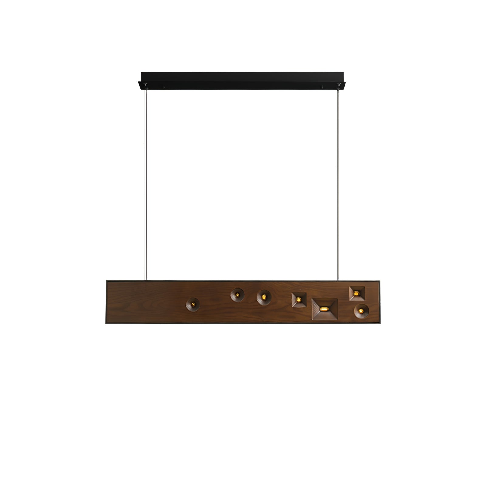 Lustra Pendant Light Wood Gemstone Linear LED-Neutral Decor