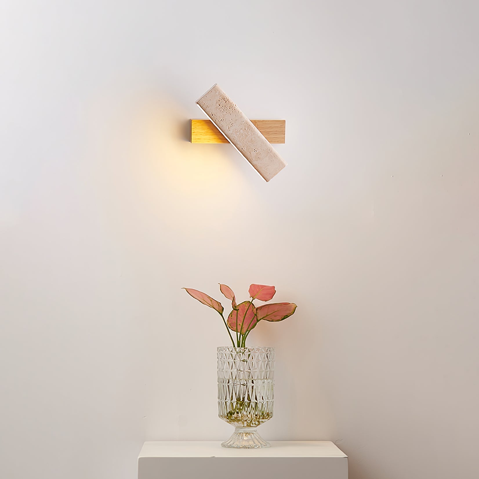 Esorora Rectangular Travertine Wall Light-Neutral Decor