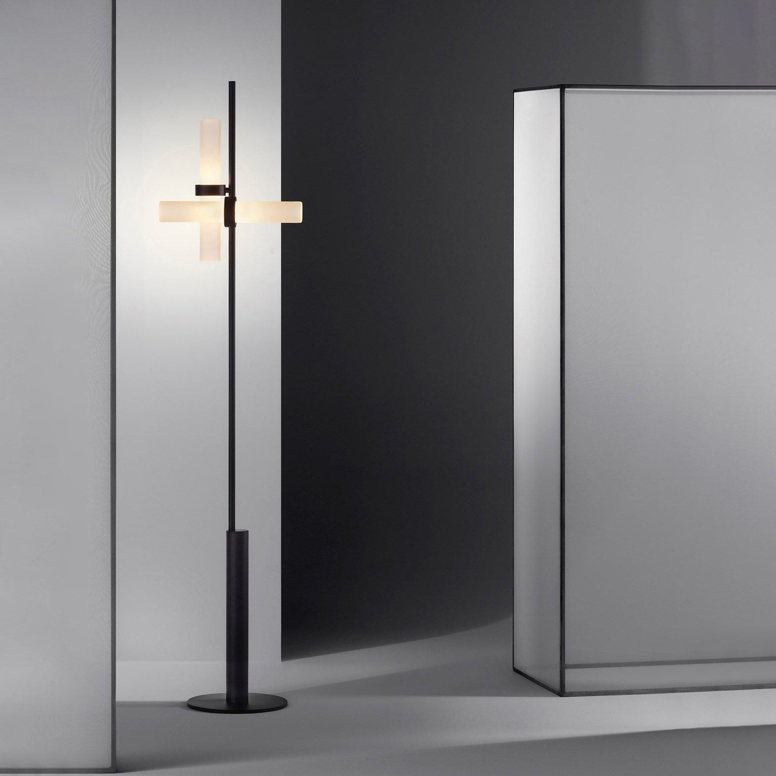 Munell Black Acrylic Floor Lamp-Neutral Decor