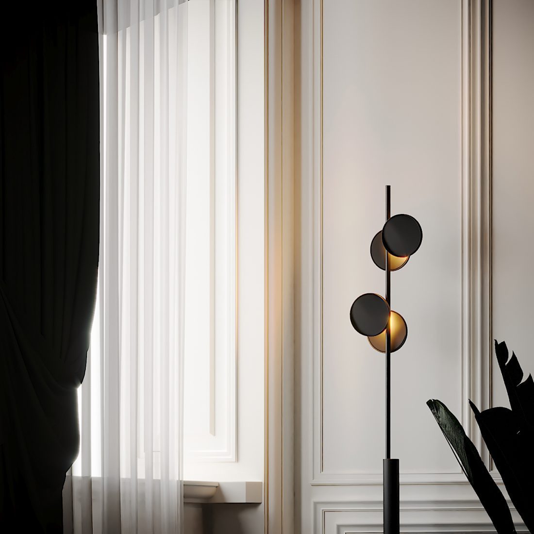 Munell Black Acrylic Floor Lamp-Neutral Decor