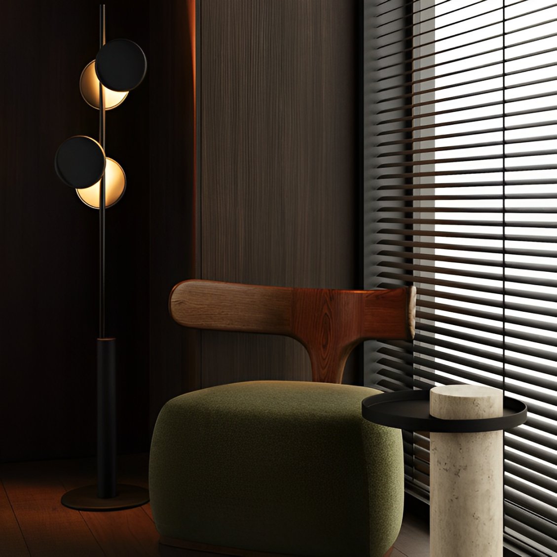 Munell Black Acrylic Floor Lamp-Neutral Decor