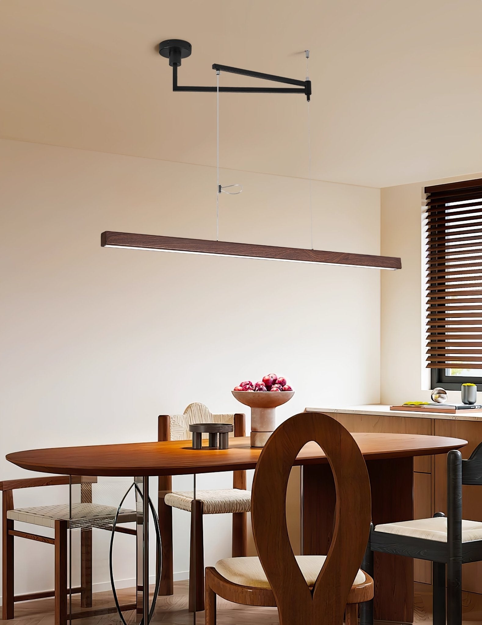 Sorva Swing Arm Linear Pendant Light-Neutral Decor