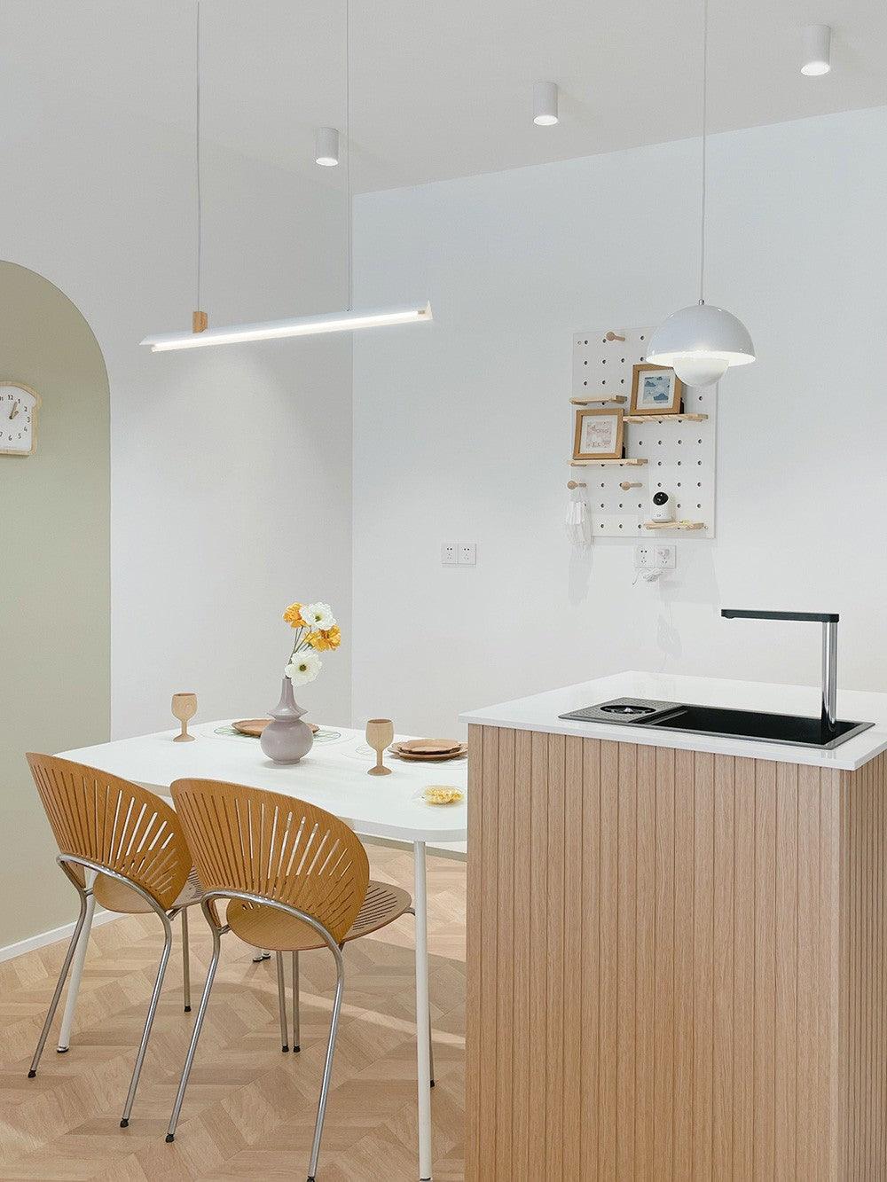Linea Minimalist Wooden Pendant Light-Neutral Decor