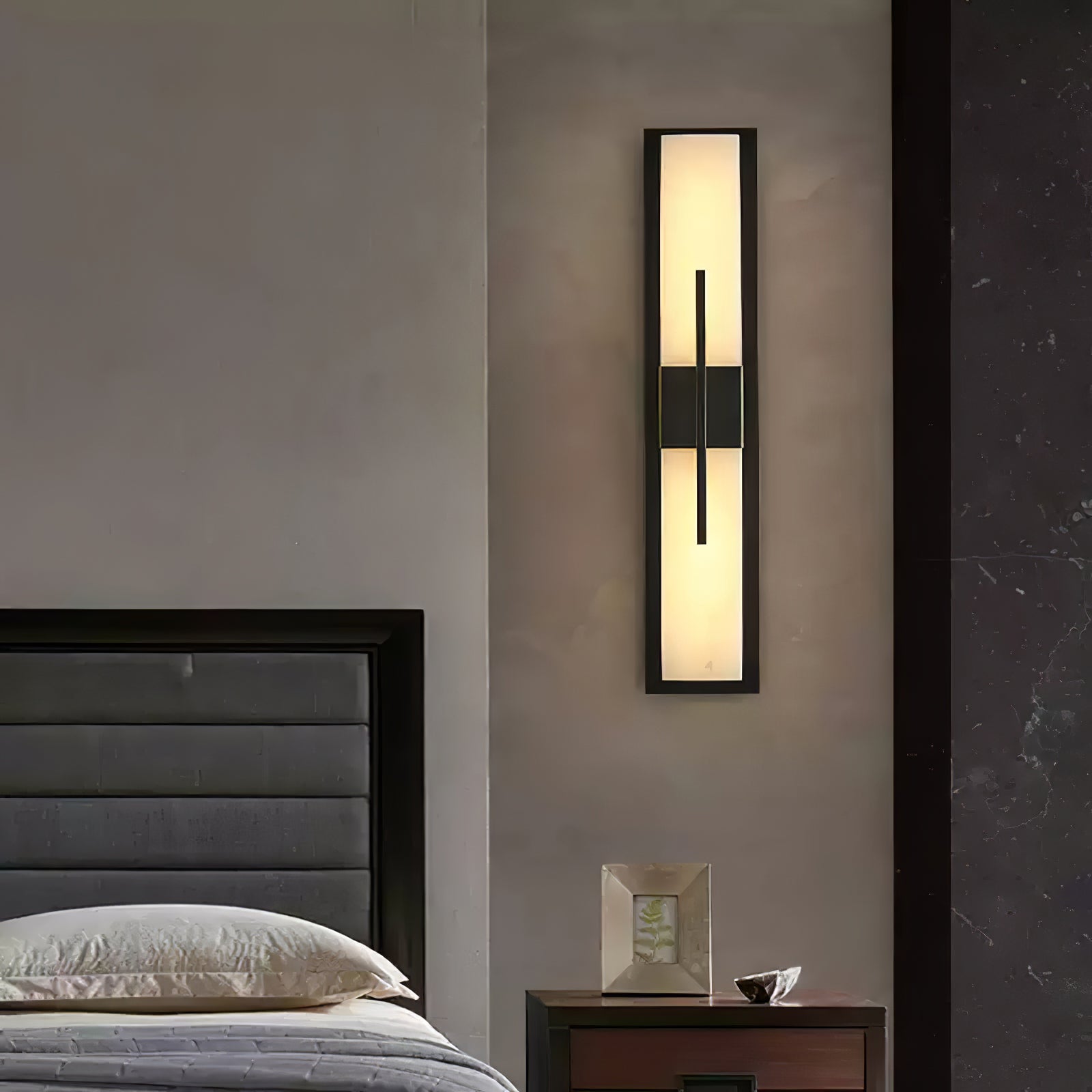 Lylirel Rectangular Alabaster Wall Light-Neutral Decor