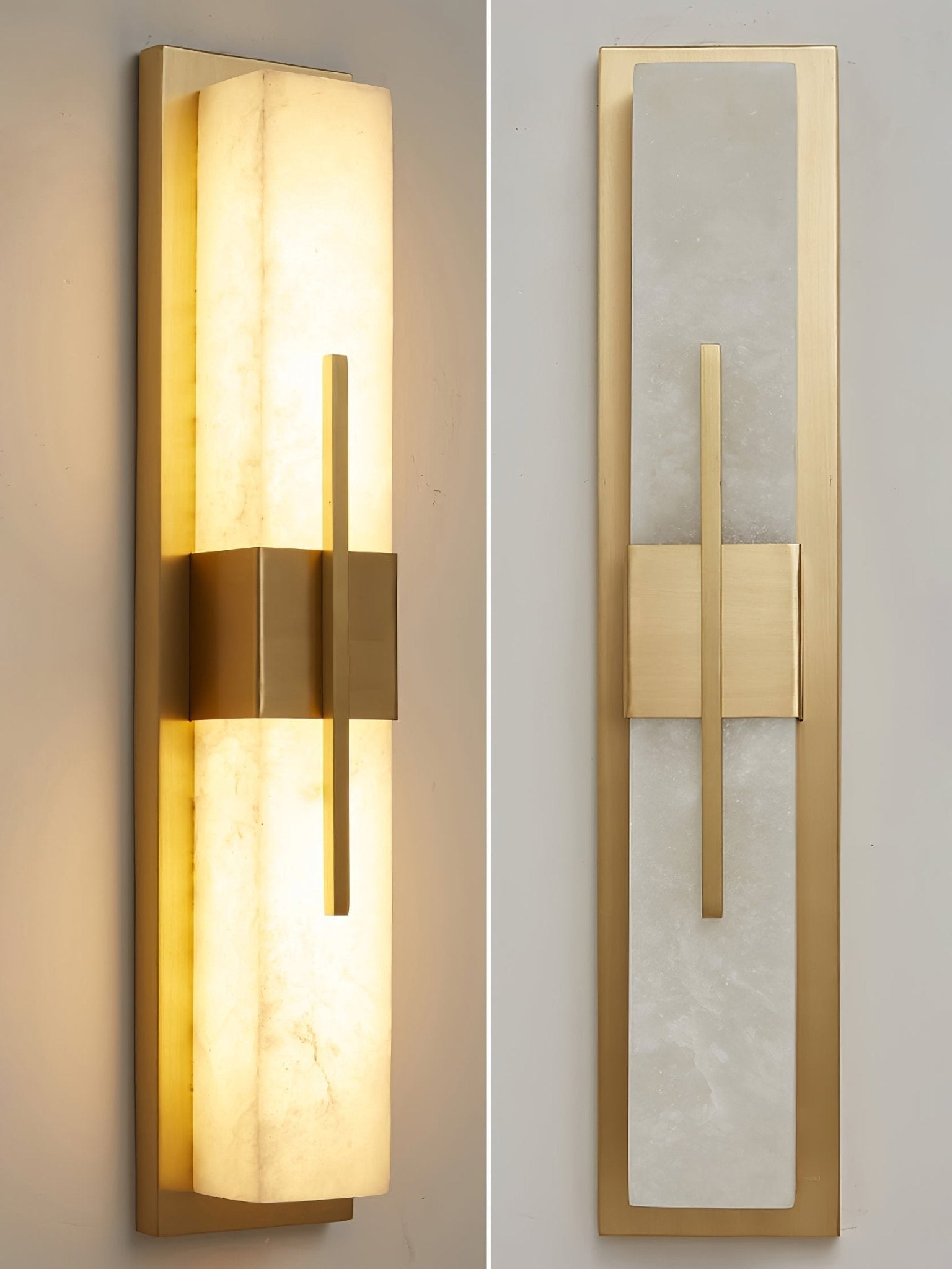 Lorix Rectangular Alabaster Wall Light-Neutral Decor