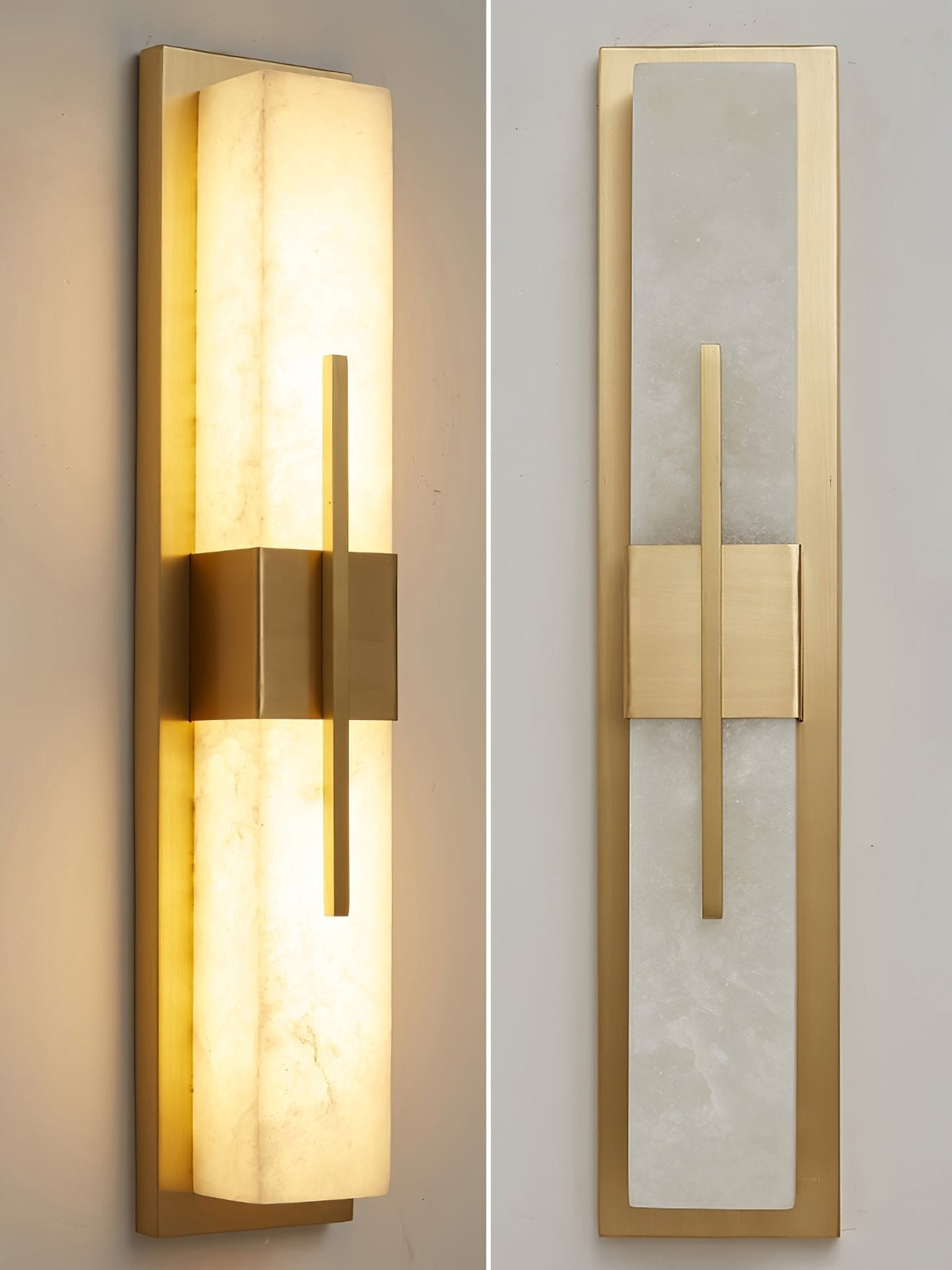 Axis Twin Alabaster Sconce-Neutral Decor