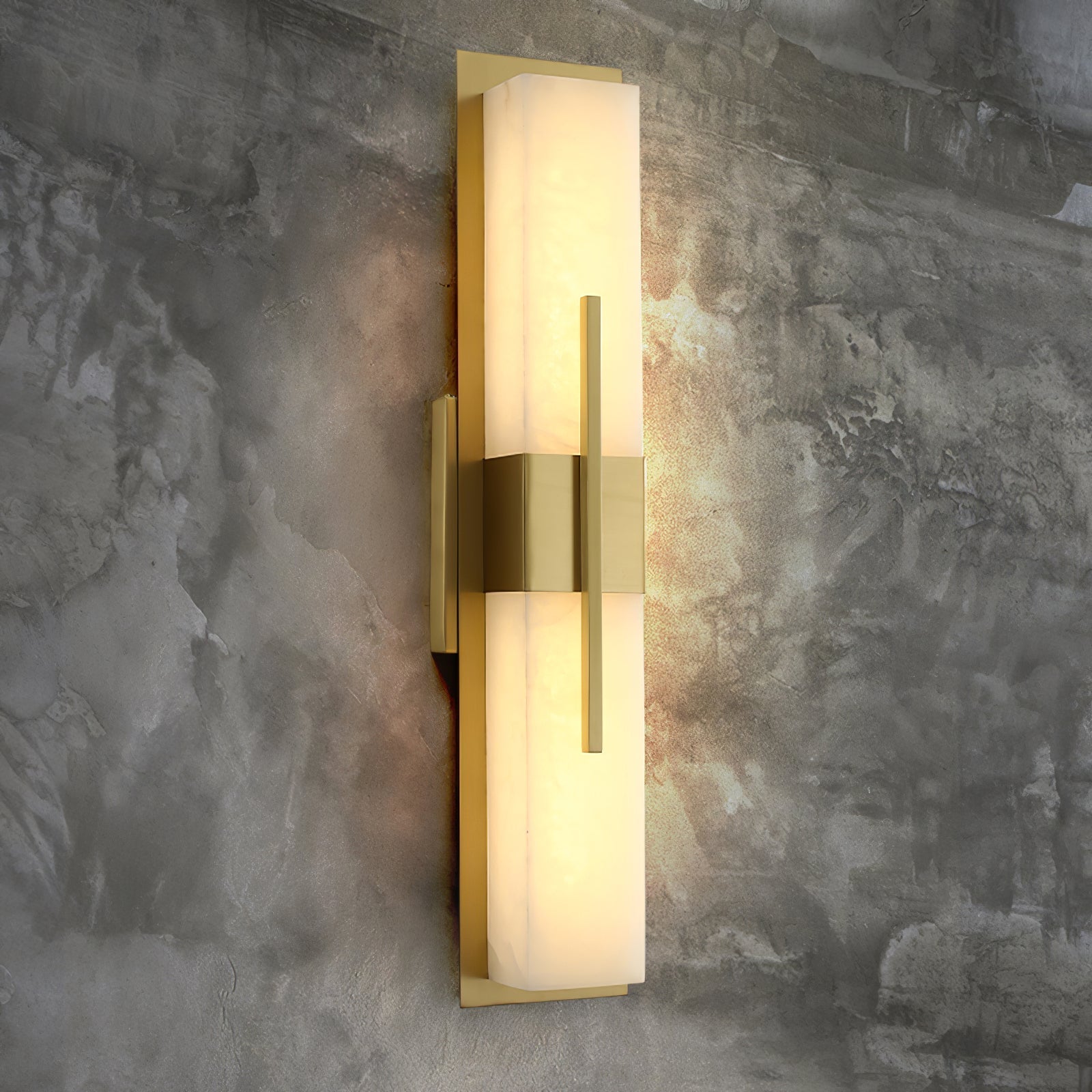 Lylirel Rectangular Alabaster Wall Light-Neutral Decor