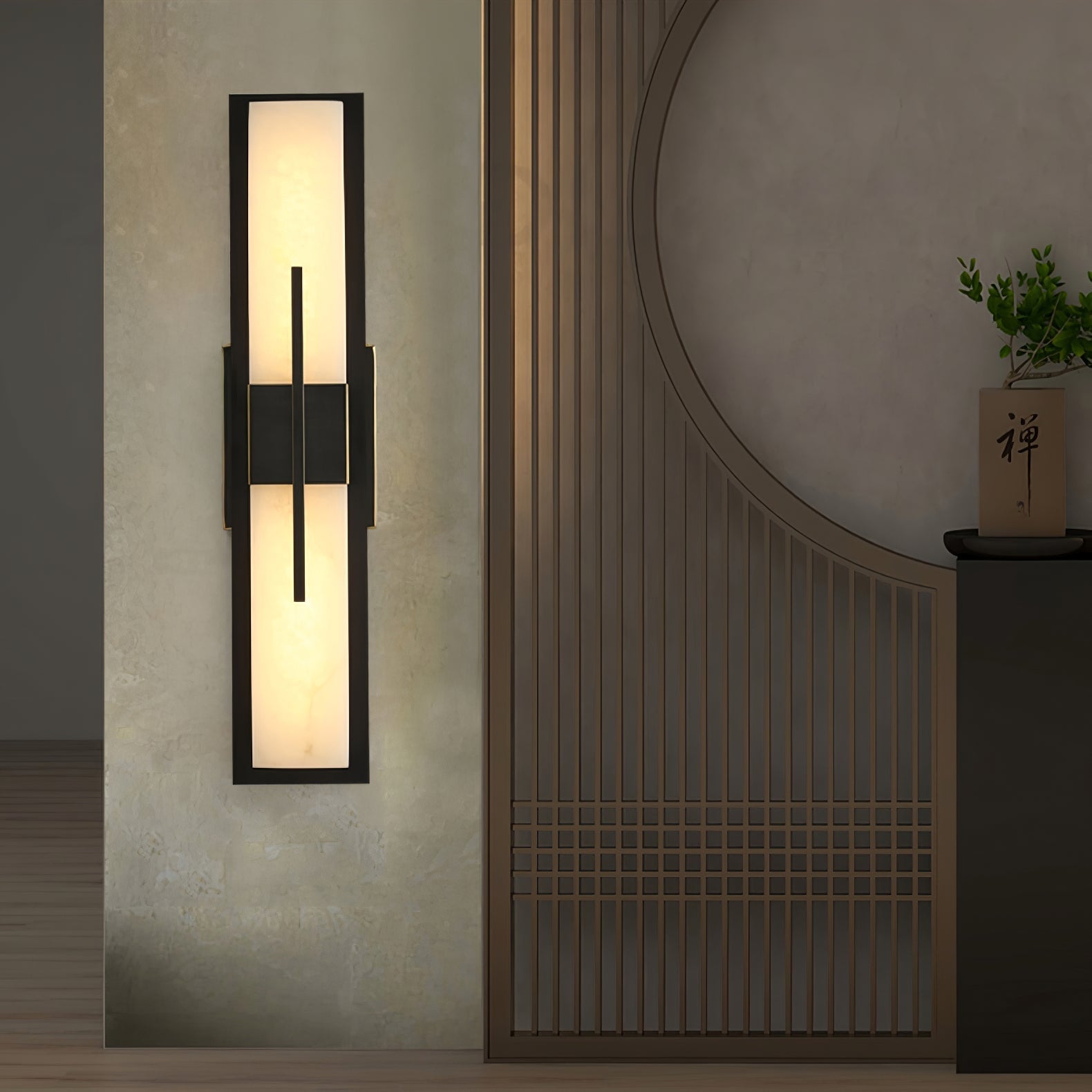 Lylirel Rectangular Alabaster Wall Light-Neutral Decor