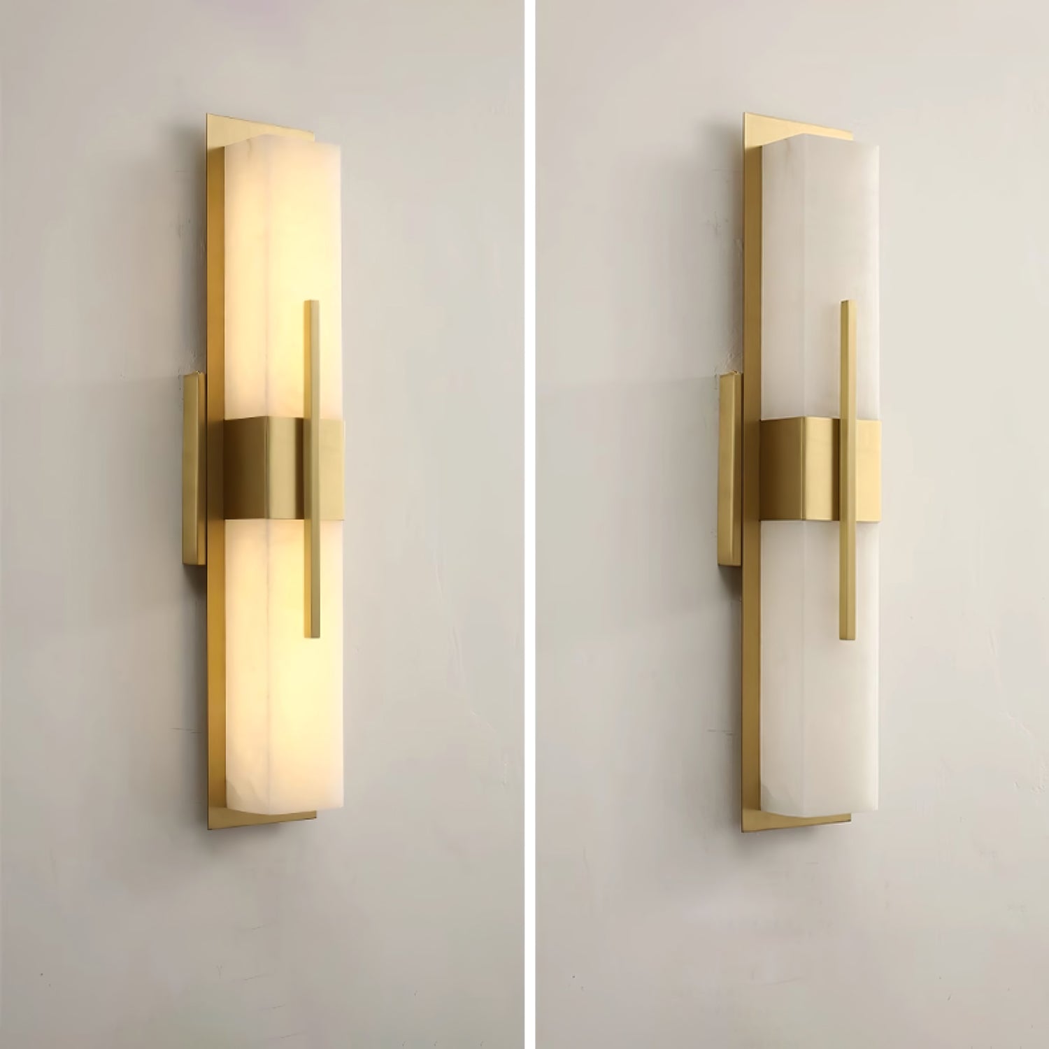 Lorix Rectangular Alabaster Wall Light-Neutral Decor