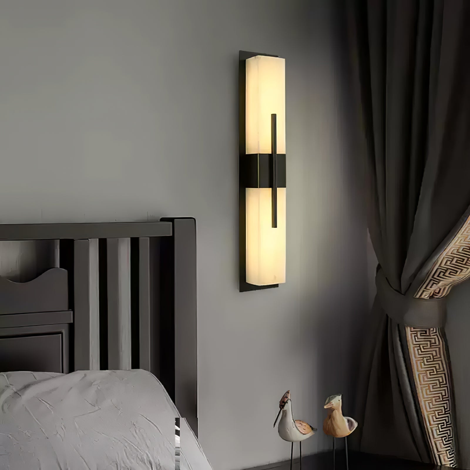 Lylirel Rectangular Alabaster Wall Light-Neutral Decor