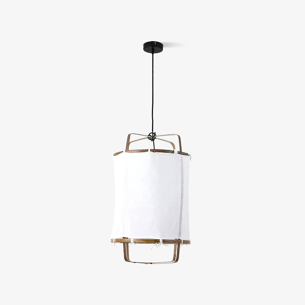 Lustra Pendant Lamp Bamboo Shade for Living Room-Neutral Decor