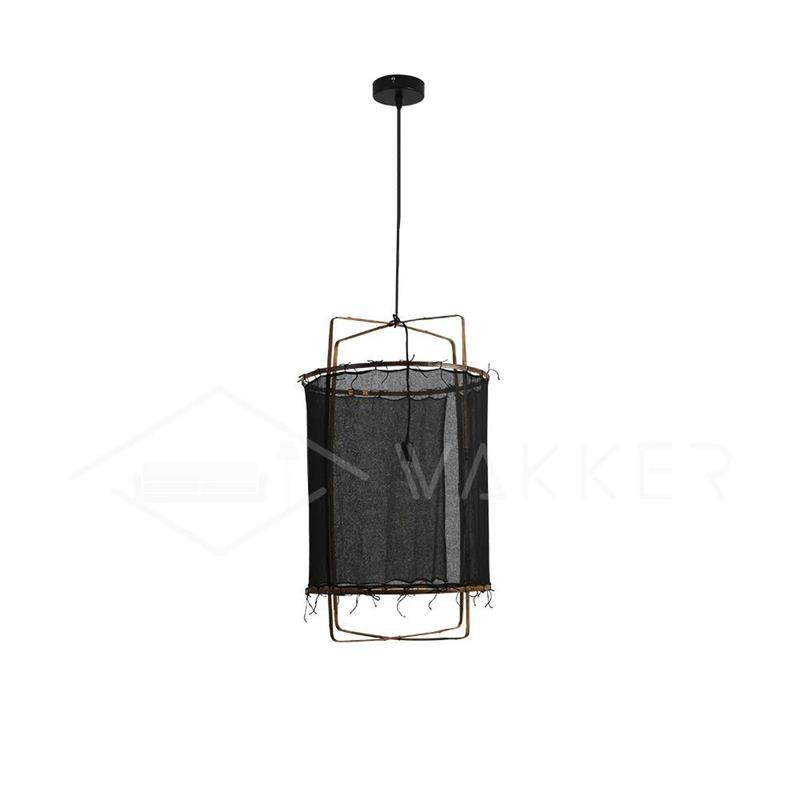 Lustra Pendant Lamp Bamboo Shade for Living Room-Neutral Decor