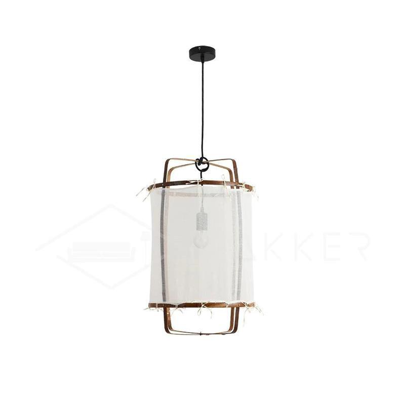 Lustra Pendant Lamp Bamboo Shade for Living Room-Neutral Decor