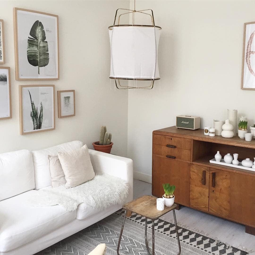 Lustra Pendant Lamp Bamboo Shade for Living Room-Neutral Decor