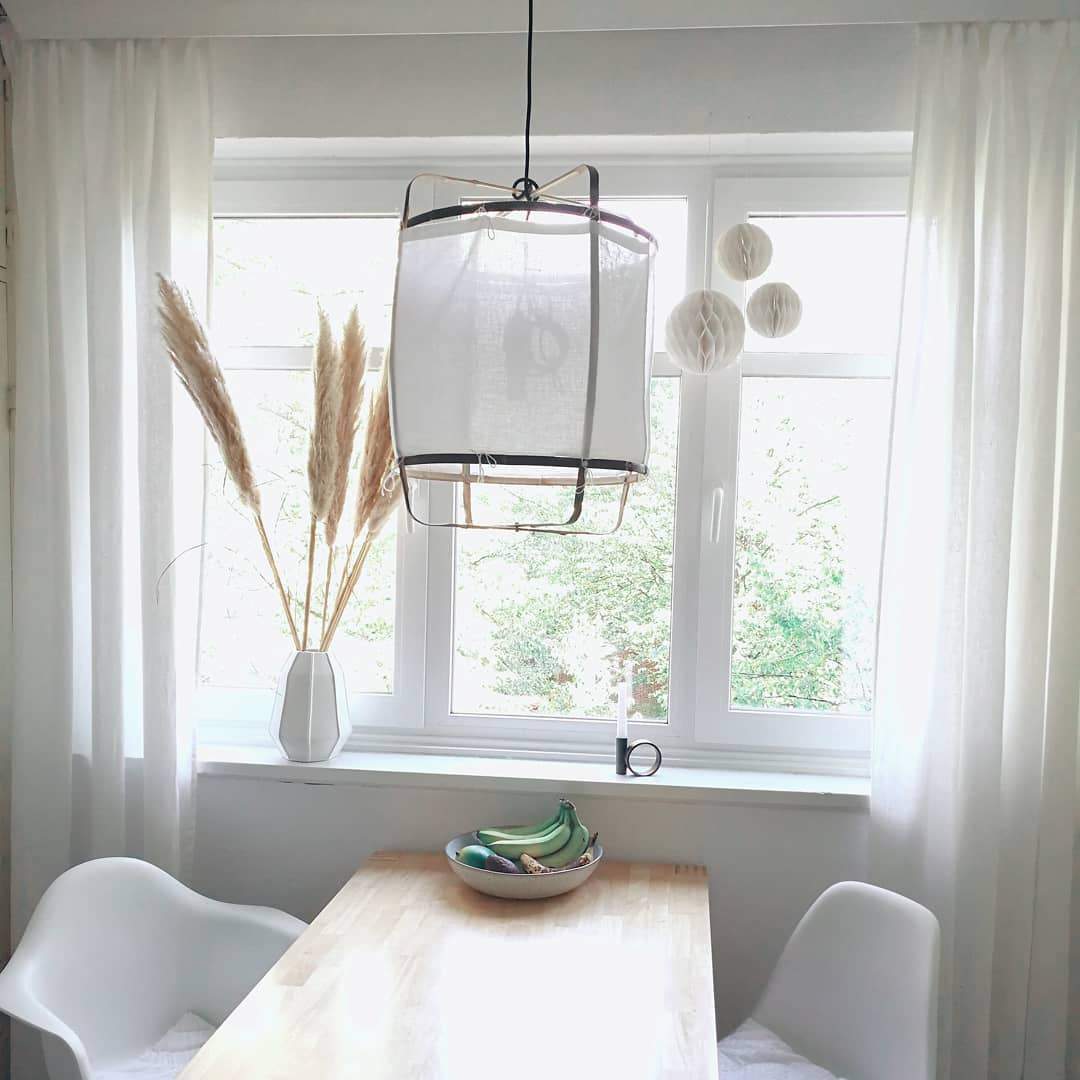 Lustra Pendant Lamp Bamboo Shade for Living Room-Neutral Decor