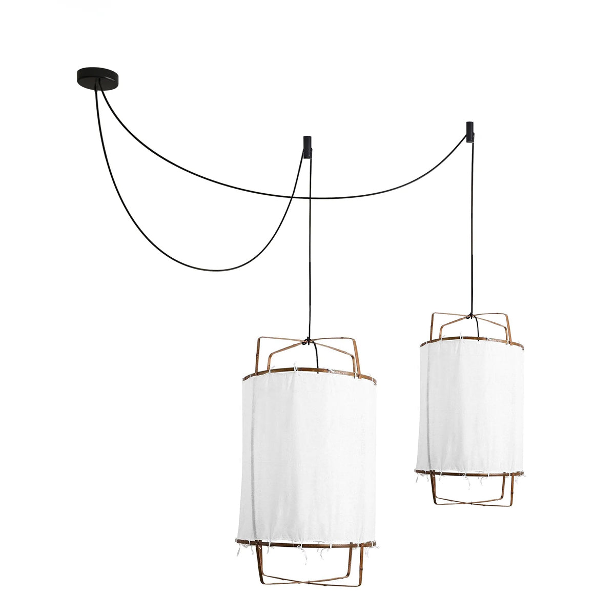 Lustra Pendant Lamp Bamboo Shade for Living Room-Neutral Decor