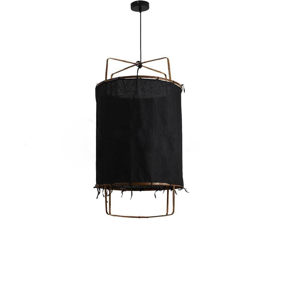 Lustra Pendant Lamp Bamboo Shade for Living Room-Neutral Decor