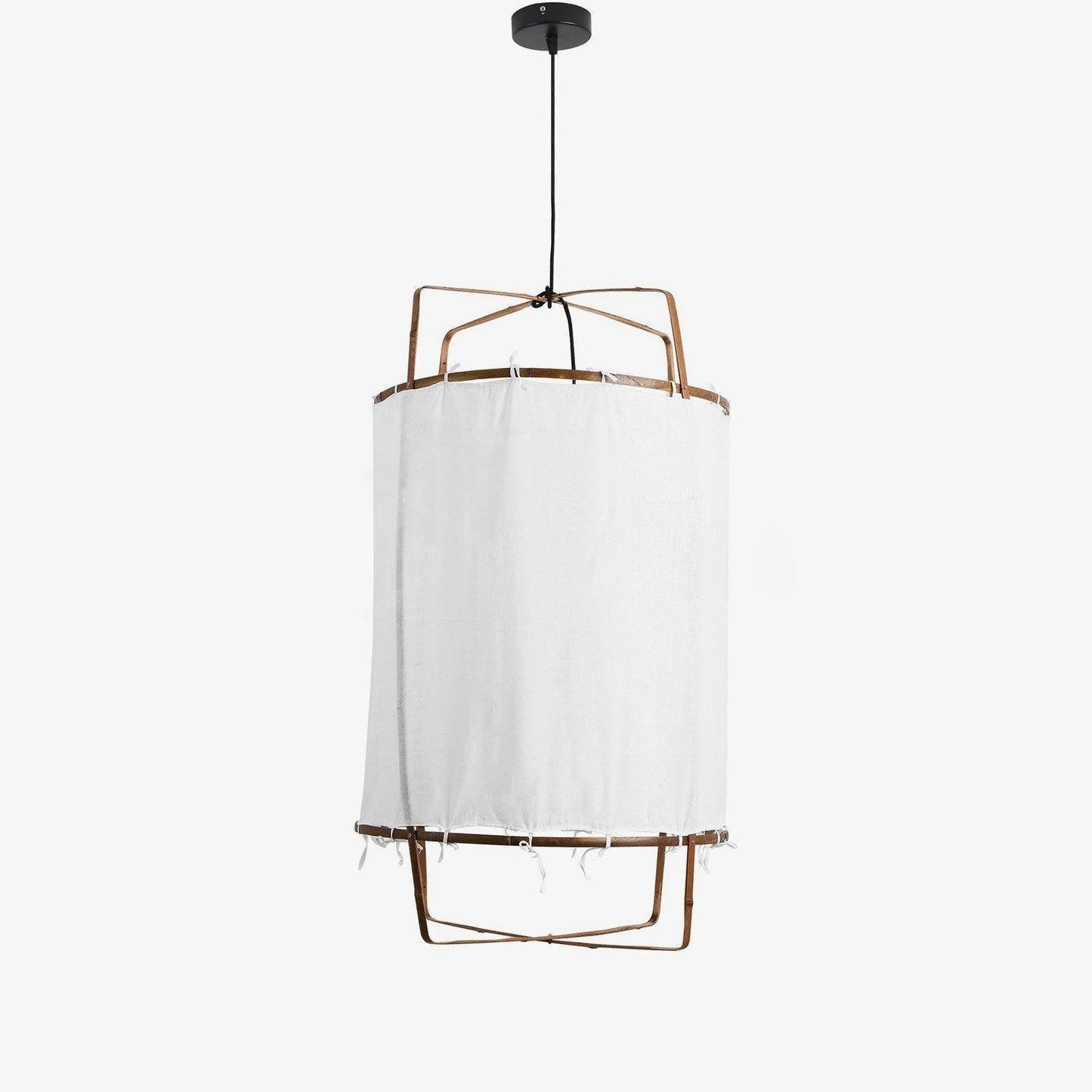 Lustra Pendant Lamp Bamboo Shade for Living Room-Neutral Decor