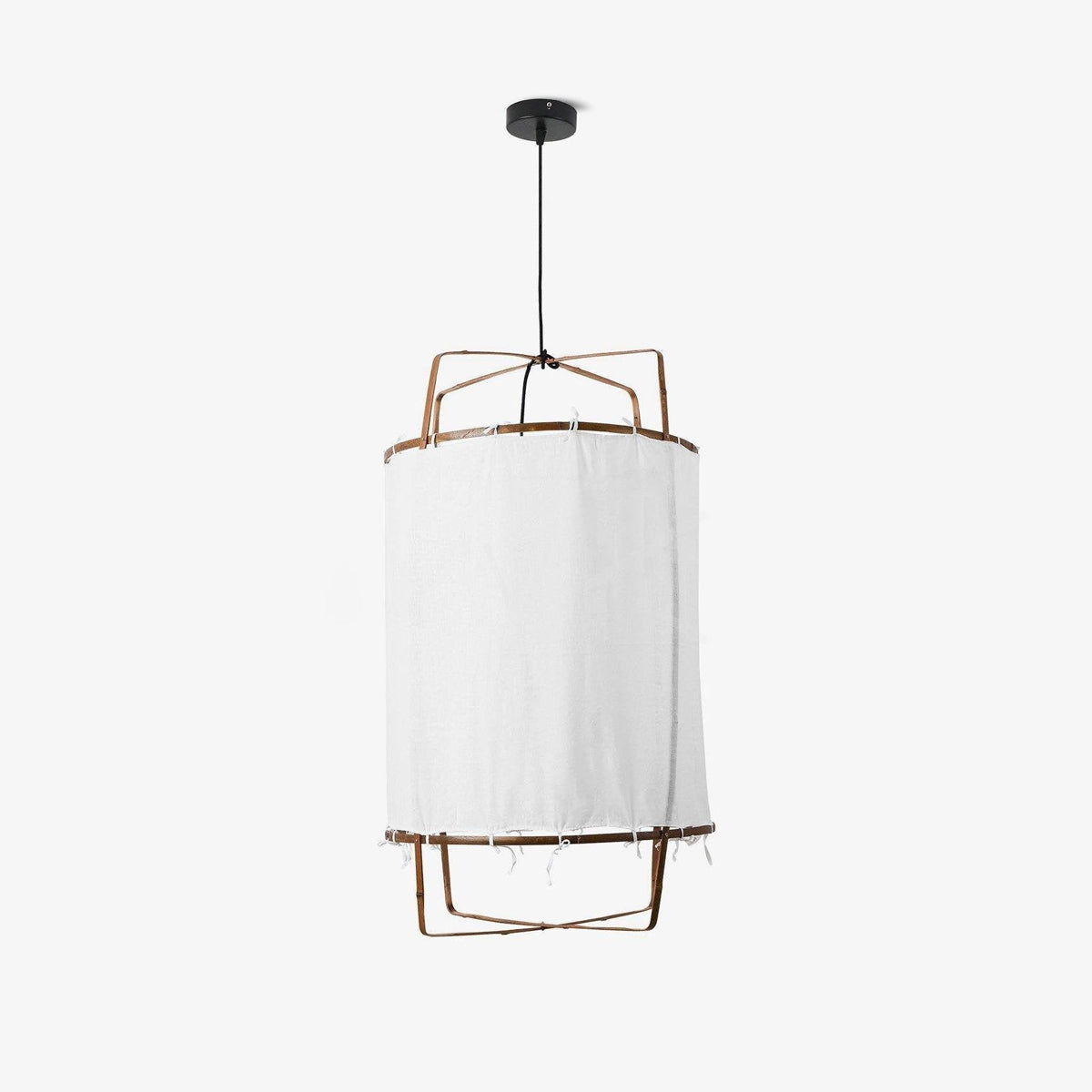 Lustra Pendant Lamp Bamboo Shade for Living Room-Neutral Decor