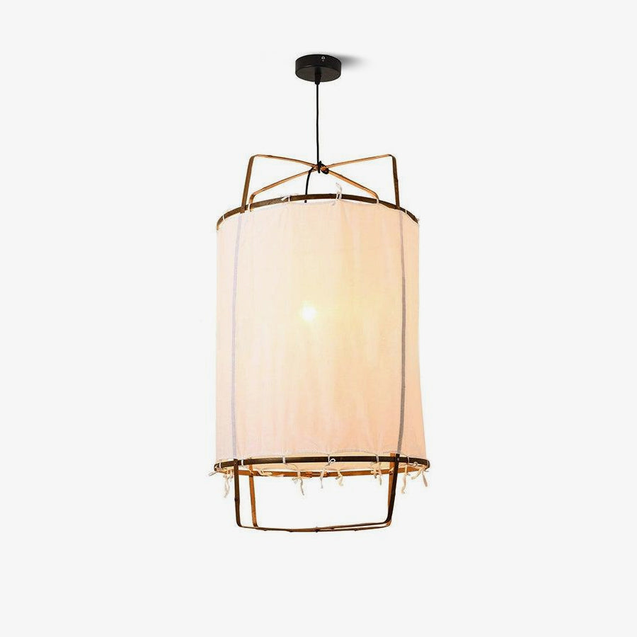 Lustra Pendant Lamp Bamboo Shade for Living Room-Neutral Decor