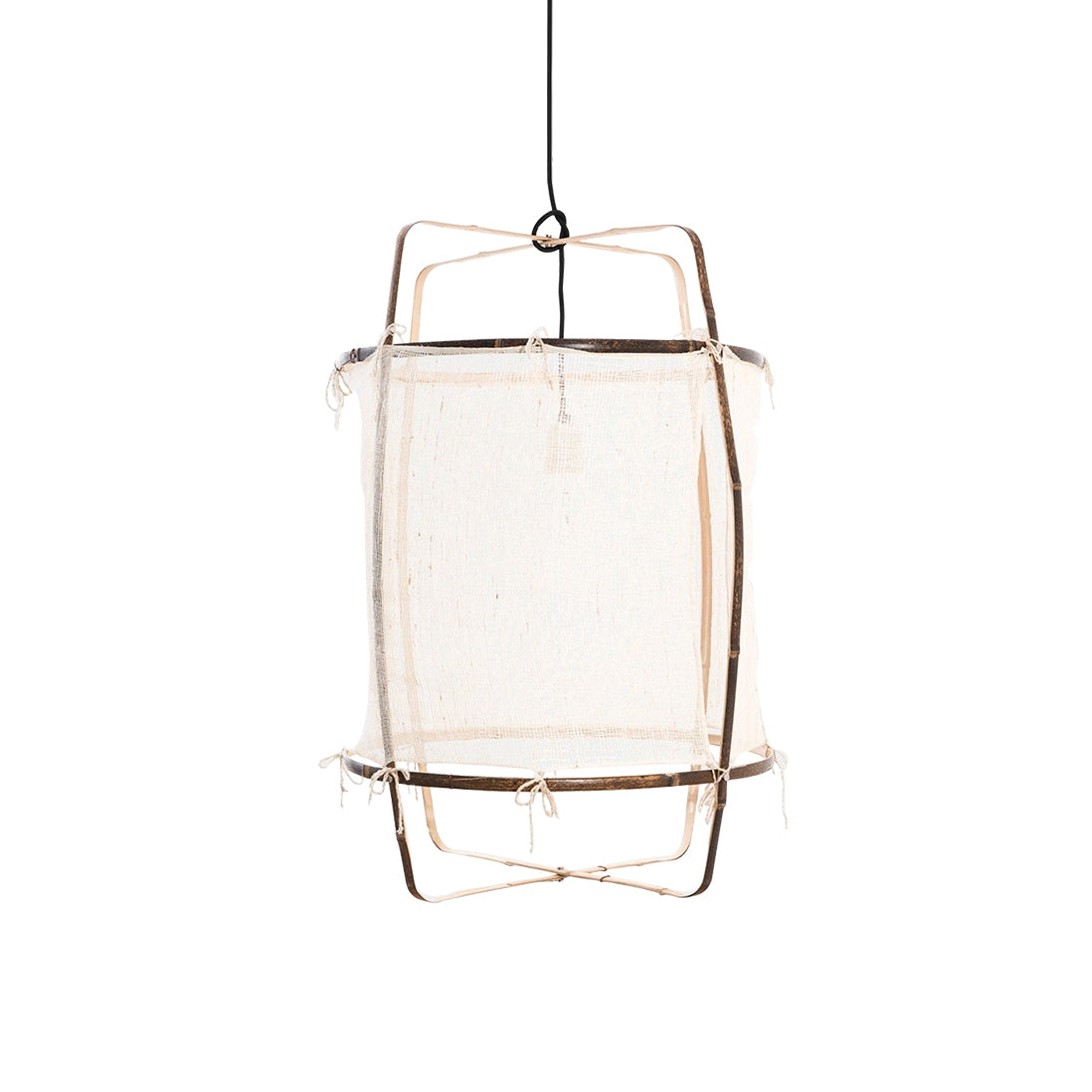 Lustra Pendant Lamp Bamboo Shade for Living Room-Neutral Decor