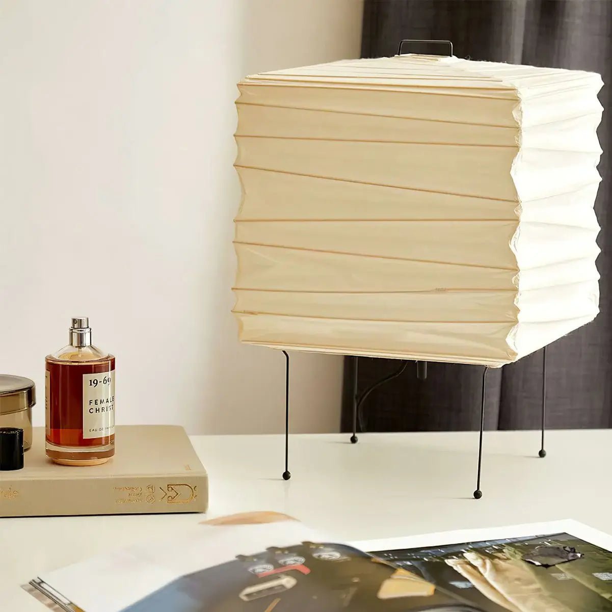 Mith Paper Oriental Table Lamp-Neutral Decor