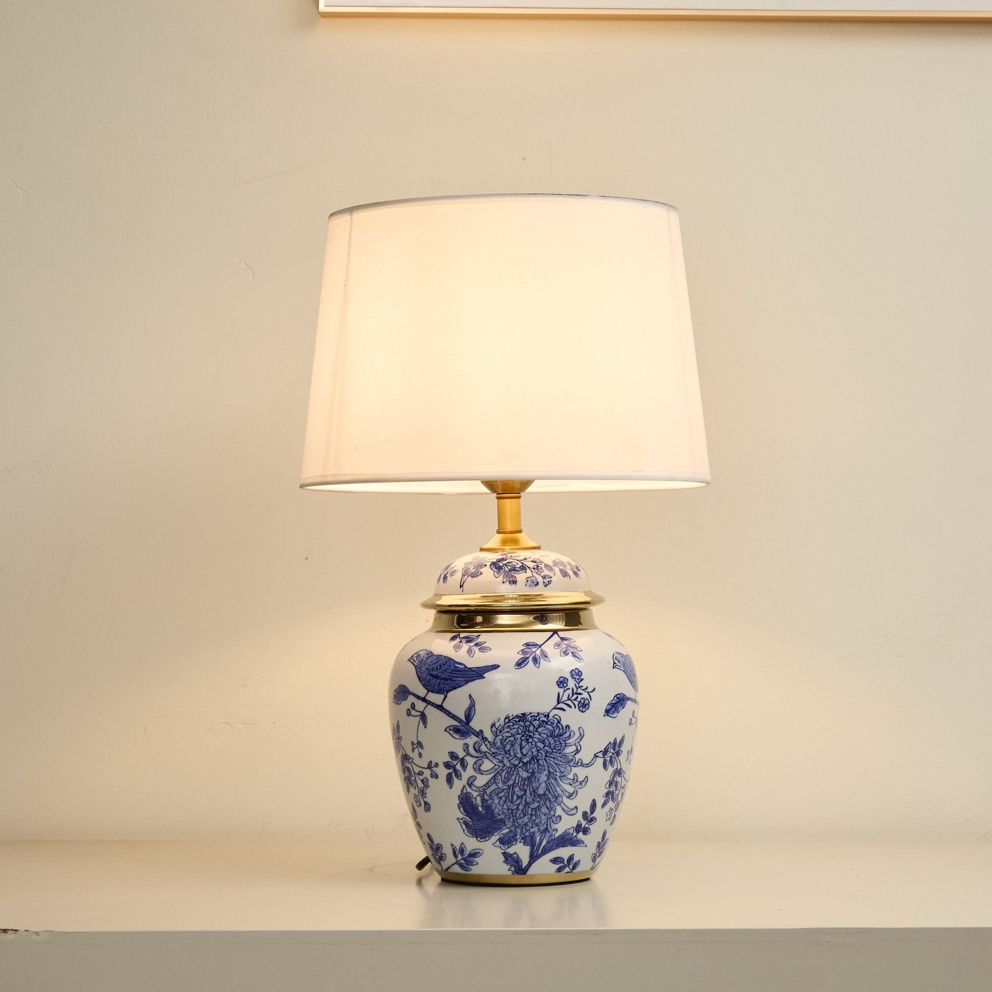 Azure Ceramic Table Lamp-Neutral Decor