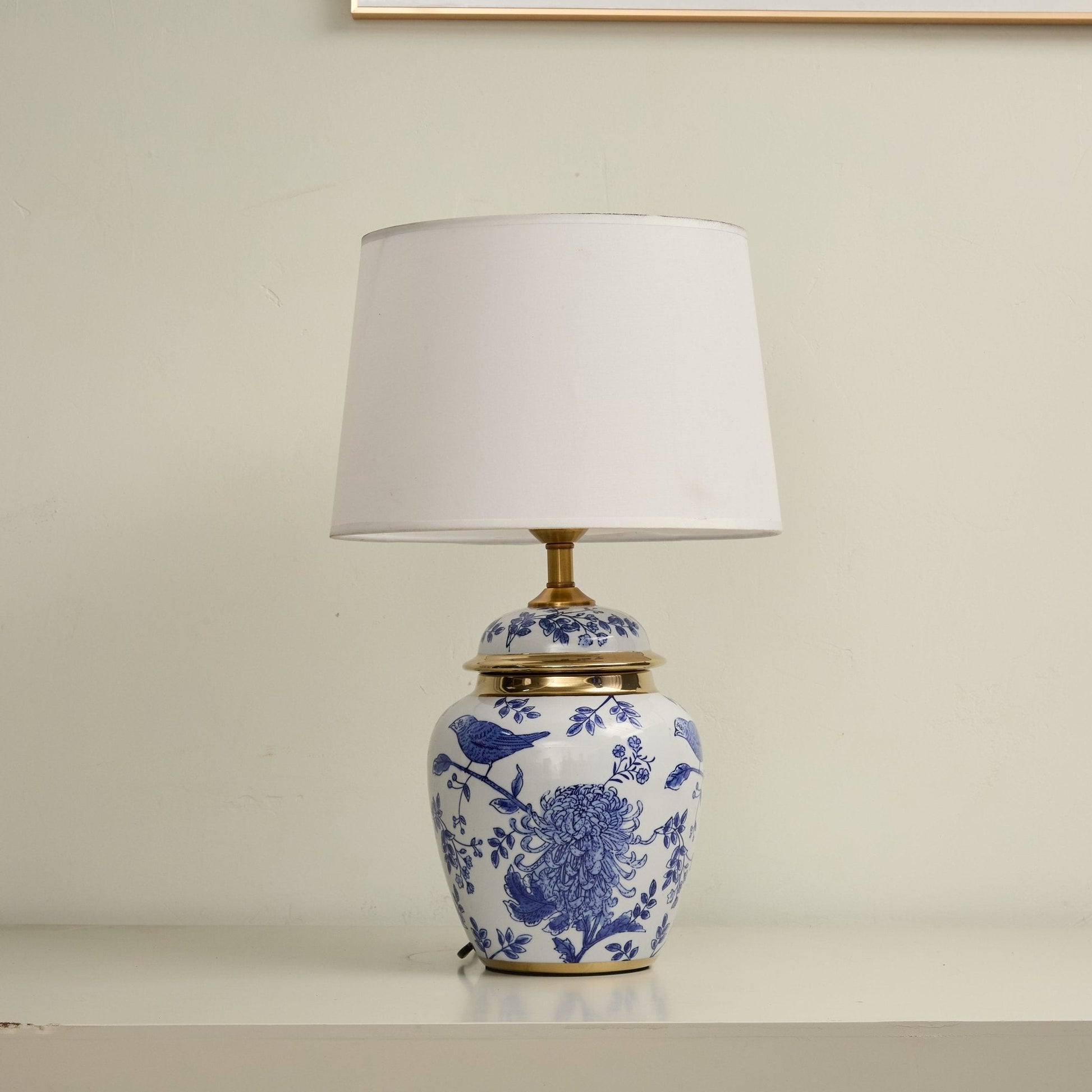 Azure Ceramic Table Lamp-Neutral Decor