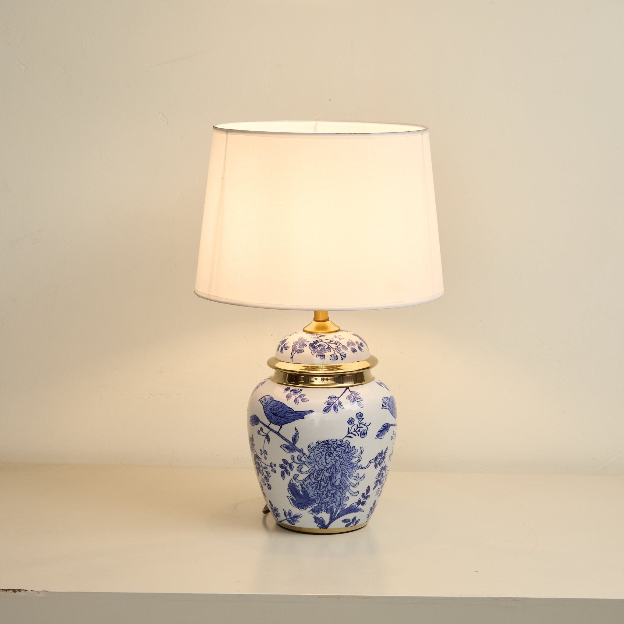 Azure Ceramic Table Lamp-Neutral Decor