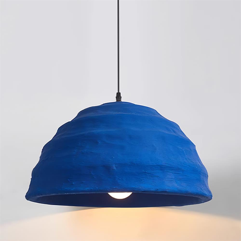 Pendant Lamp  Dome Shade Blue Industrial