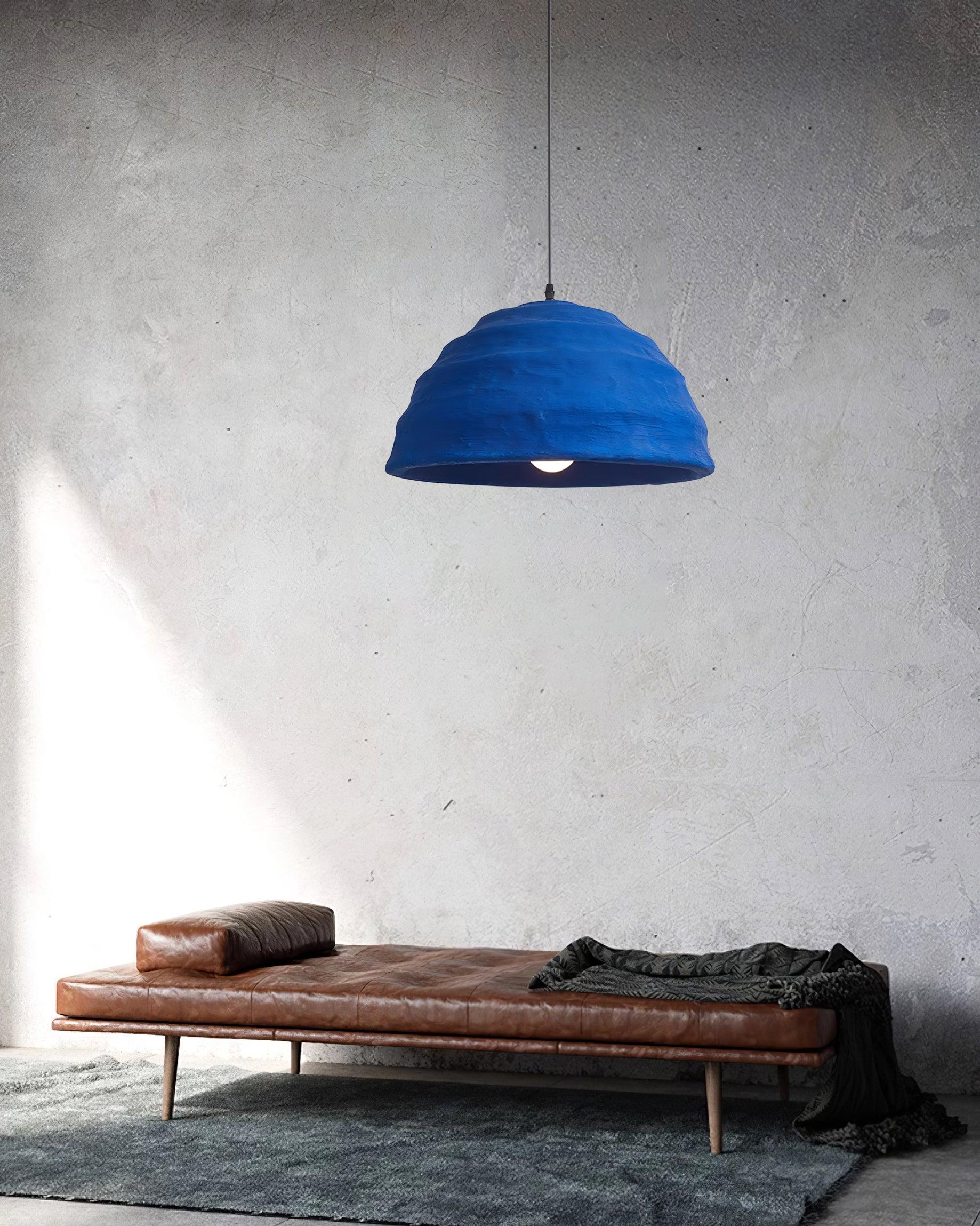 Pendant Lamp  Dome Shade Blue Industrial