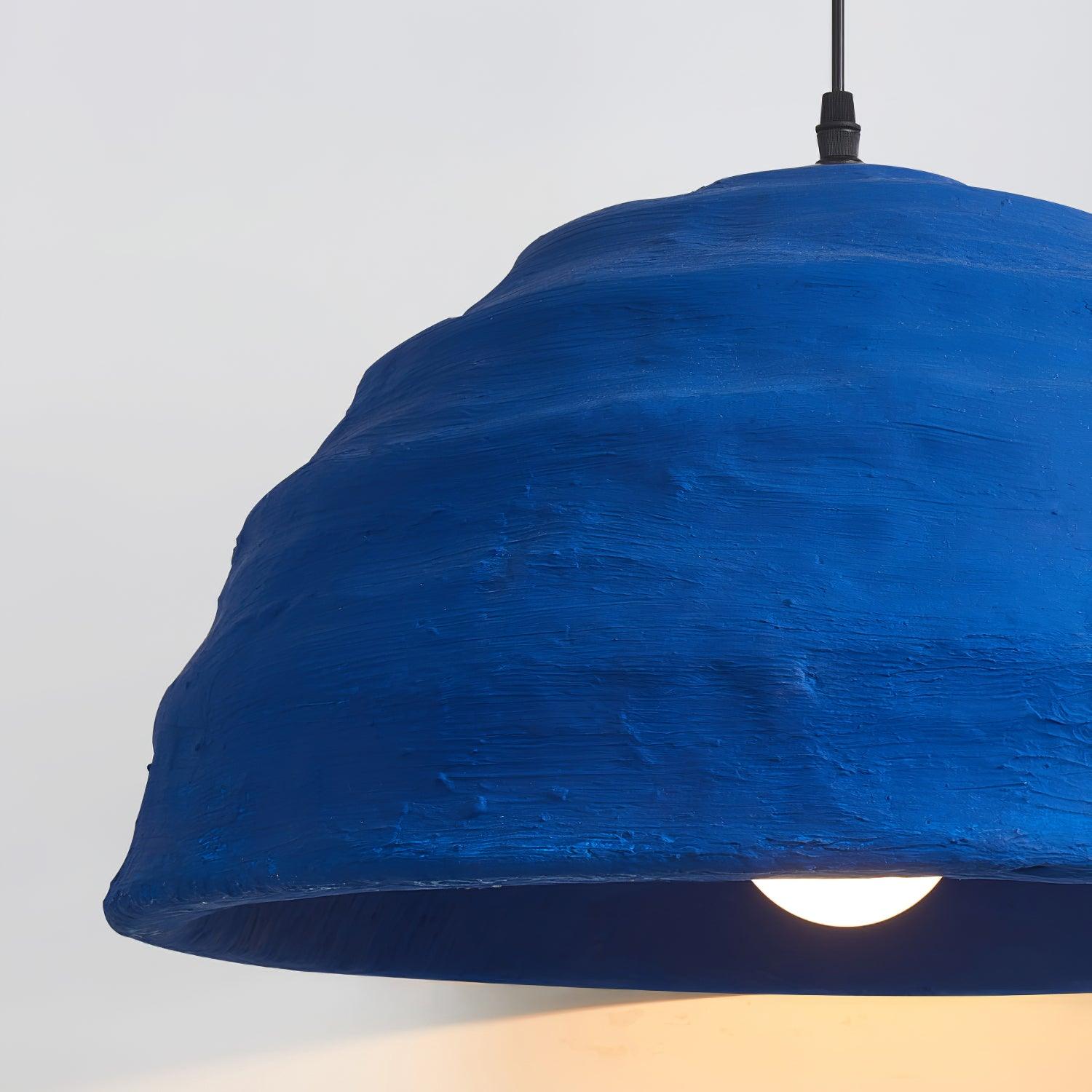 Pendant Lamp  Dome Shade Blue Industrial
