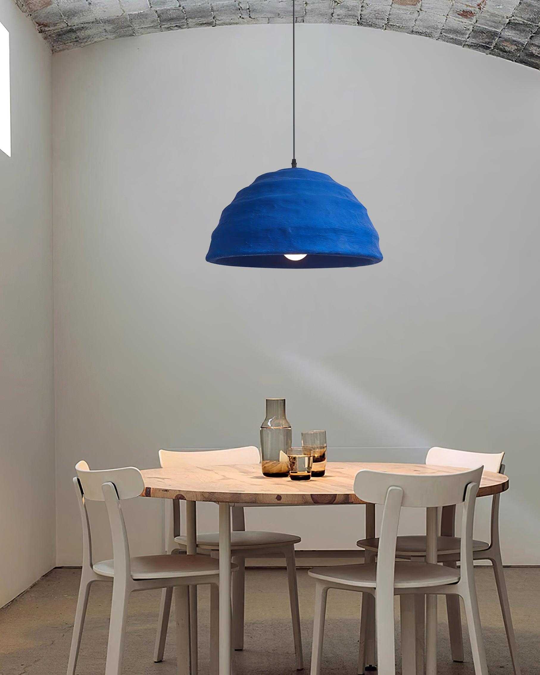 Pendant Lamp  Dome Shade Blue Industrial