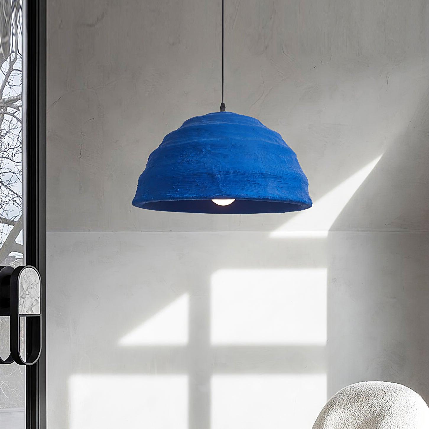 Pendant Lamp  Dome Shade Blue Industrial