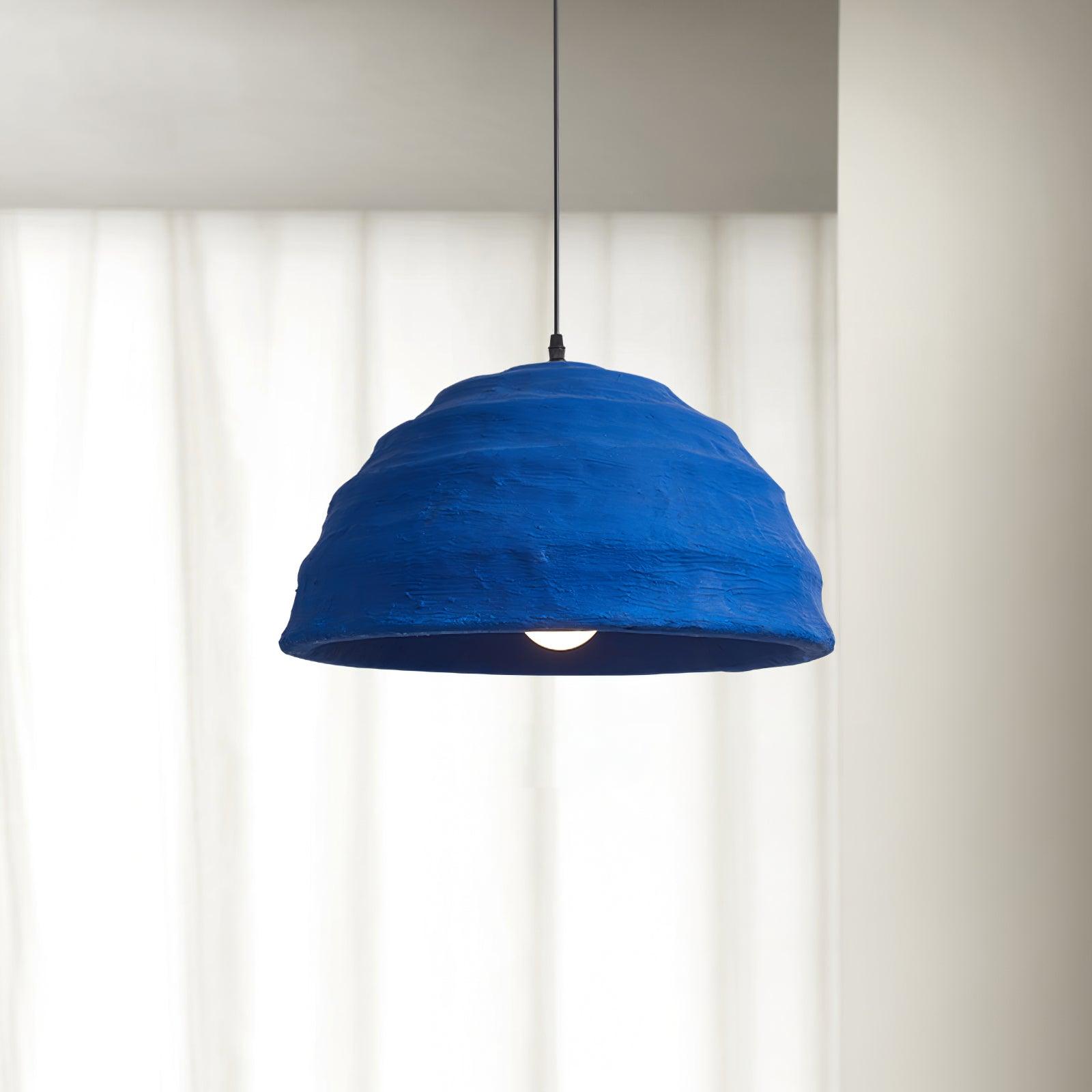 Pendant Lamp  Dome Shade Blue Industrial