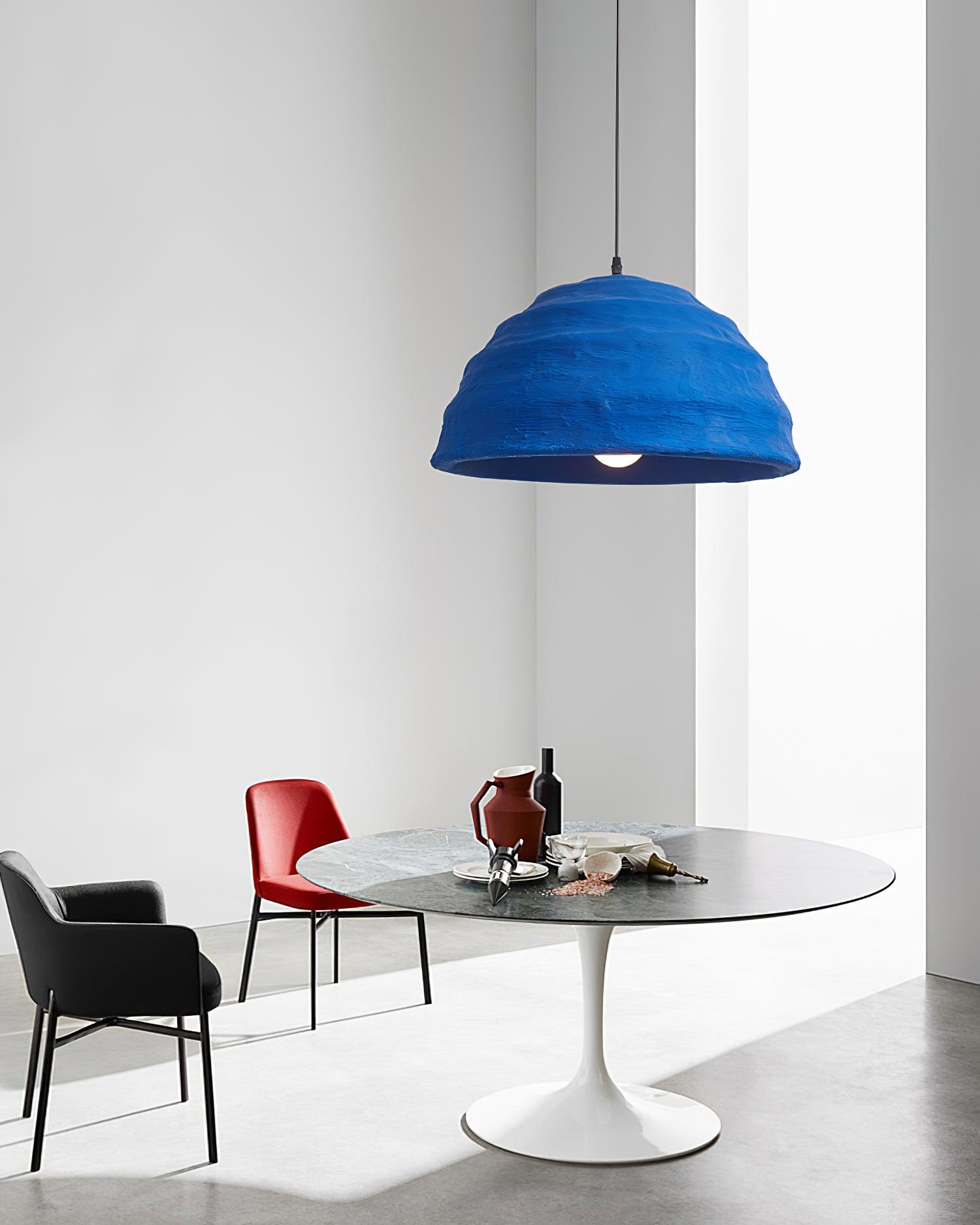 Pendant Lamp  Dome Shade Blue Industrial