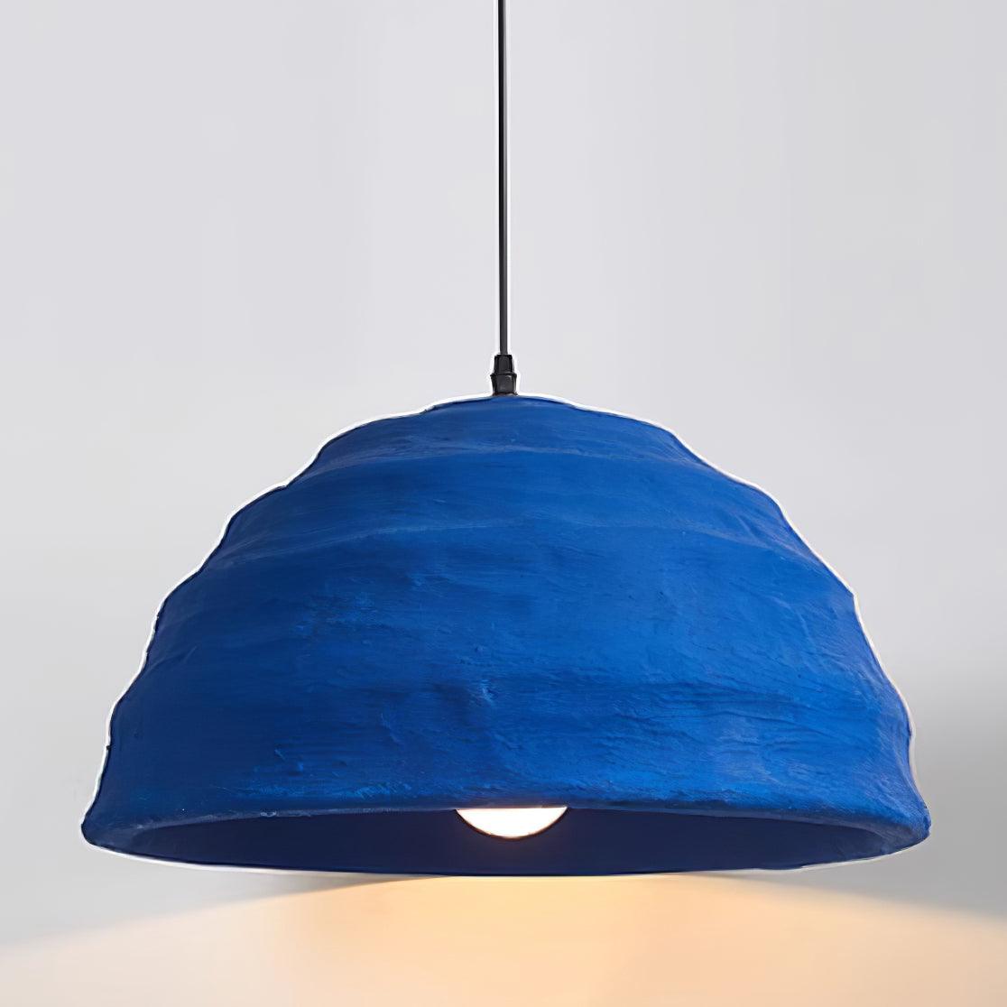 Pendant Lamp  Dome Shade Blue Industrial