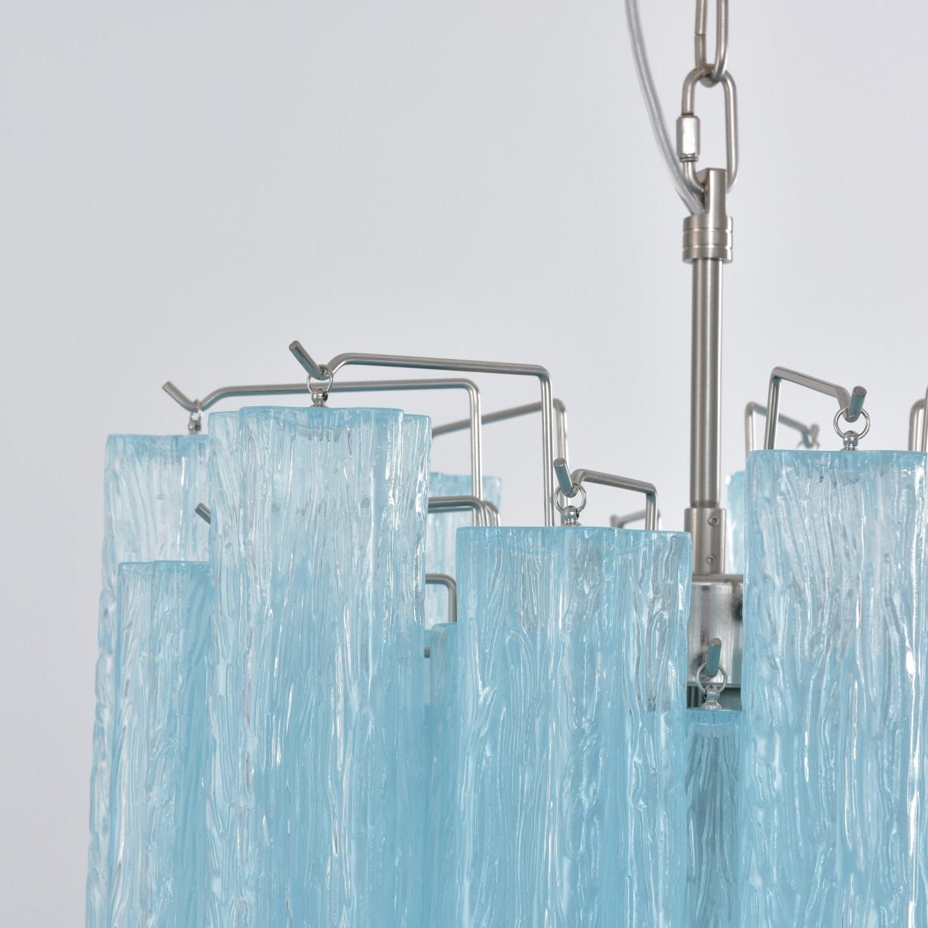 Celys Chandelier Azzura Murano Glass Tube Coastal-Neutral Decor