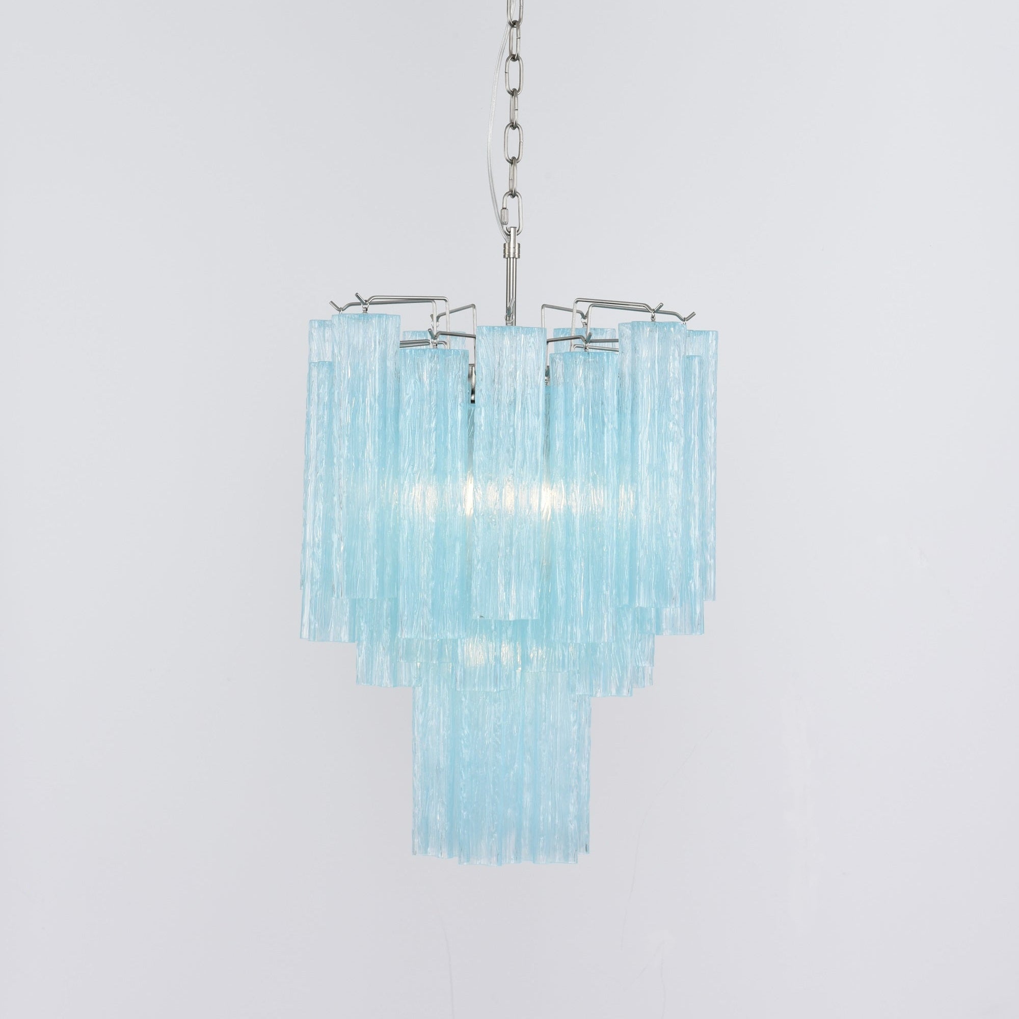 Celys Chandelier Azzura Murano Glass Tube Coastal-Neutral Decor