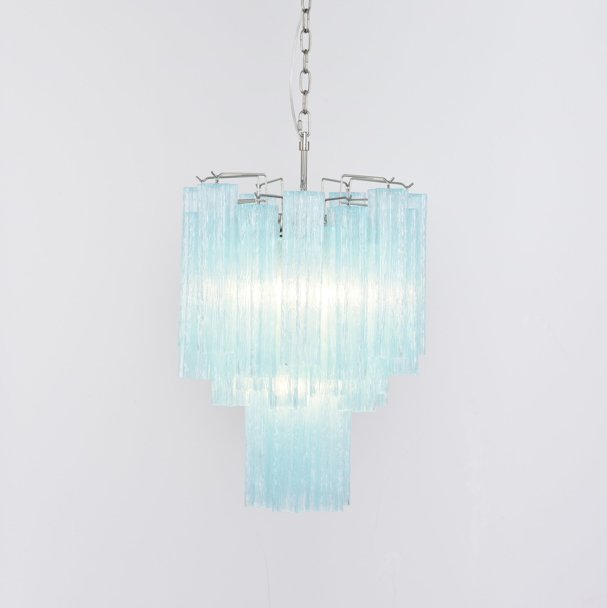 Celys Chandelier Azzura Murano Glass Tube Coastal-Neutral Decor