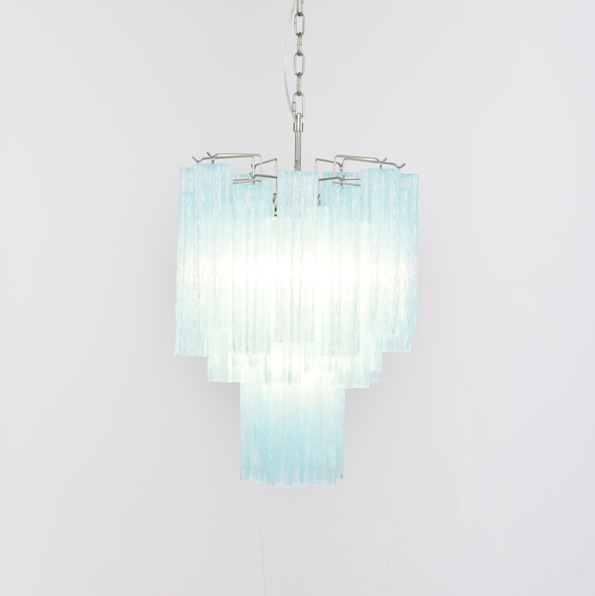 Celys Chandelier Azzura Murano Glass Tube Coastal-Neutral Decor