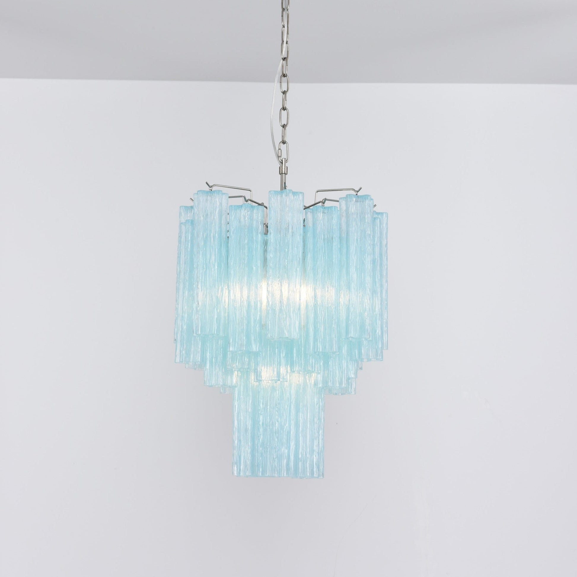 Celys Chandelier Azzura Murano Glass Tube Coastal-Neutral Decor