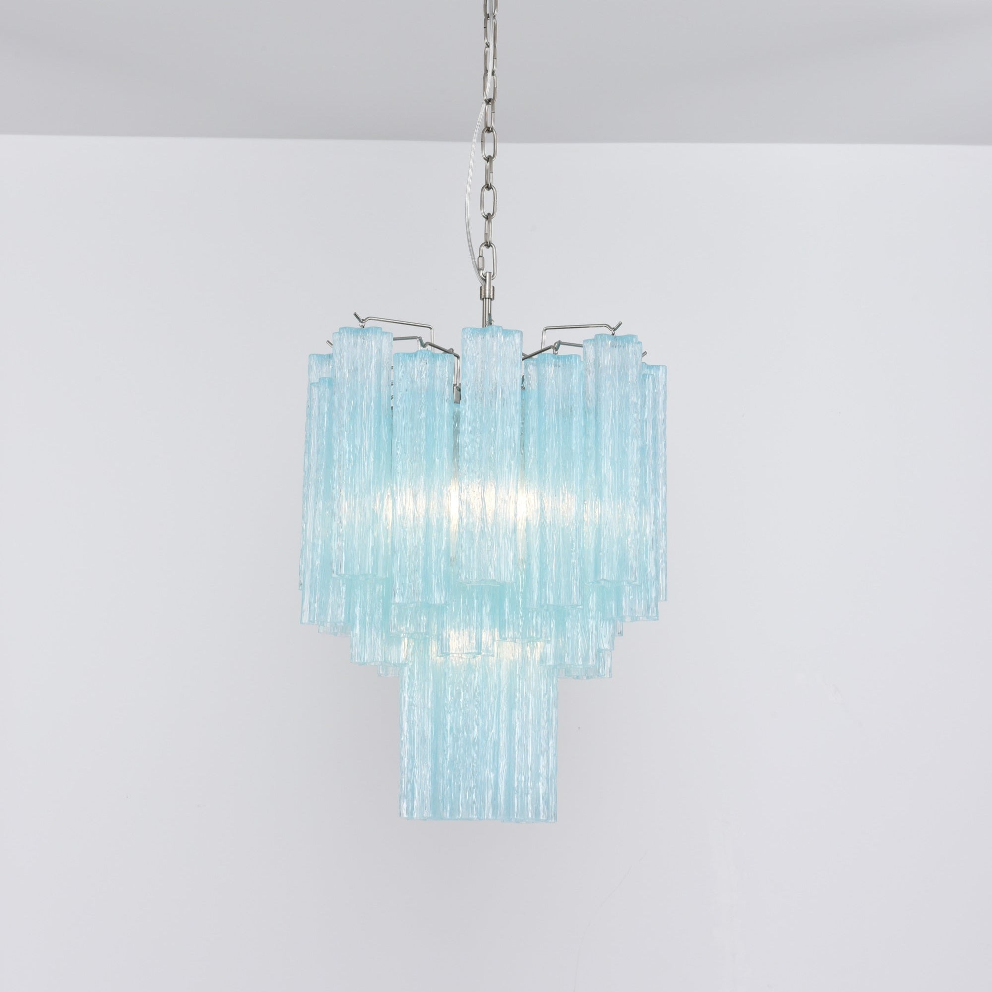 Celys Chandelier Azzura Murano Glass Tube Coastal-Neutral Decor