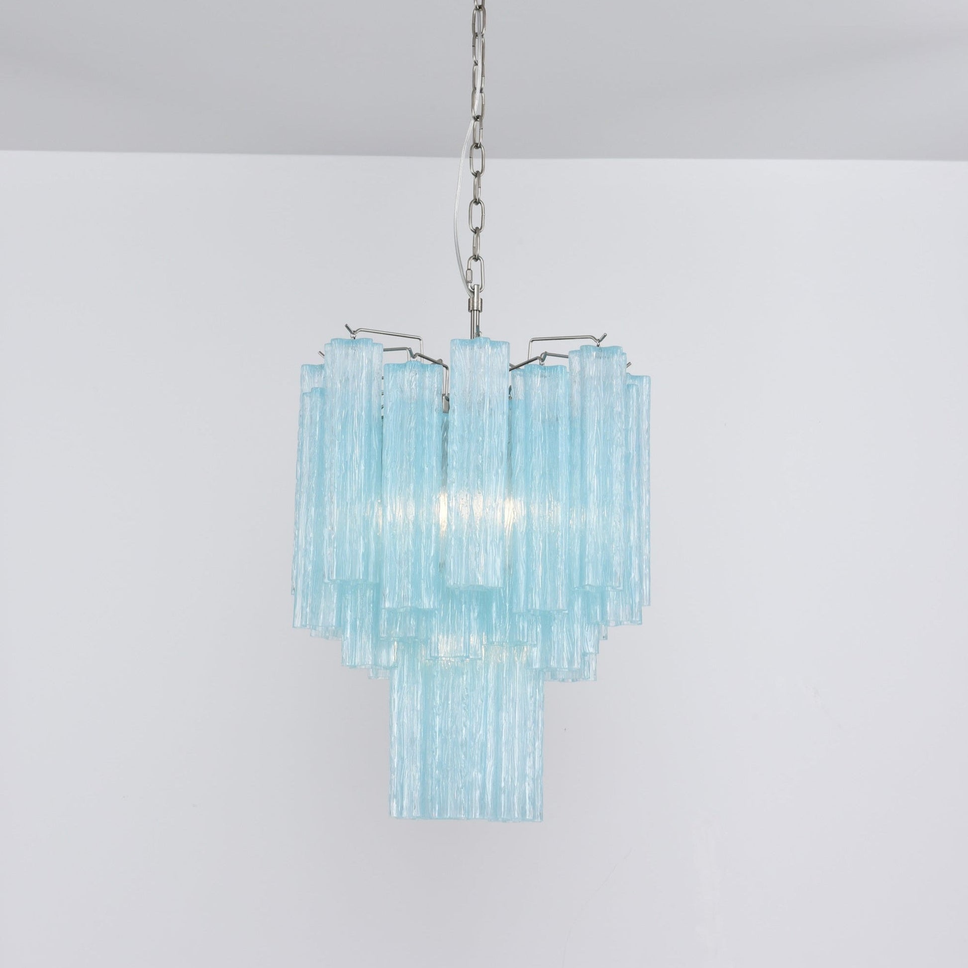 Celys Chandelier Azzura Murano Glass Tube Coastal-Neutral Decor