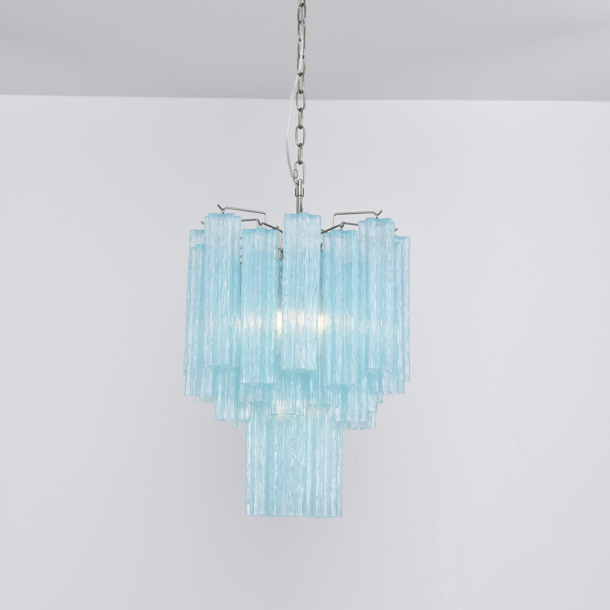 Celys Chandelier Azzura Murano Glass Tube Coastal-Neutral Decor